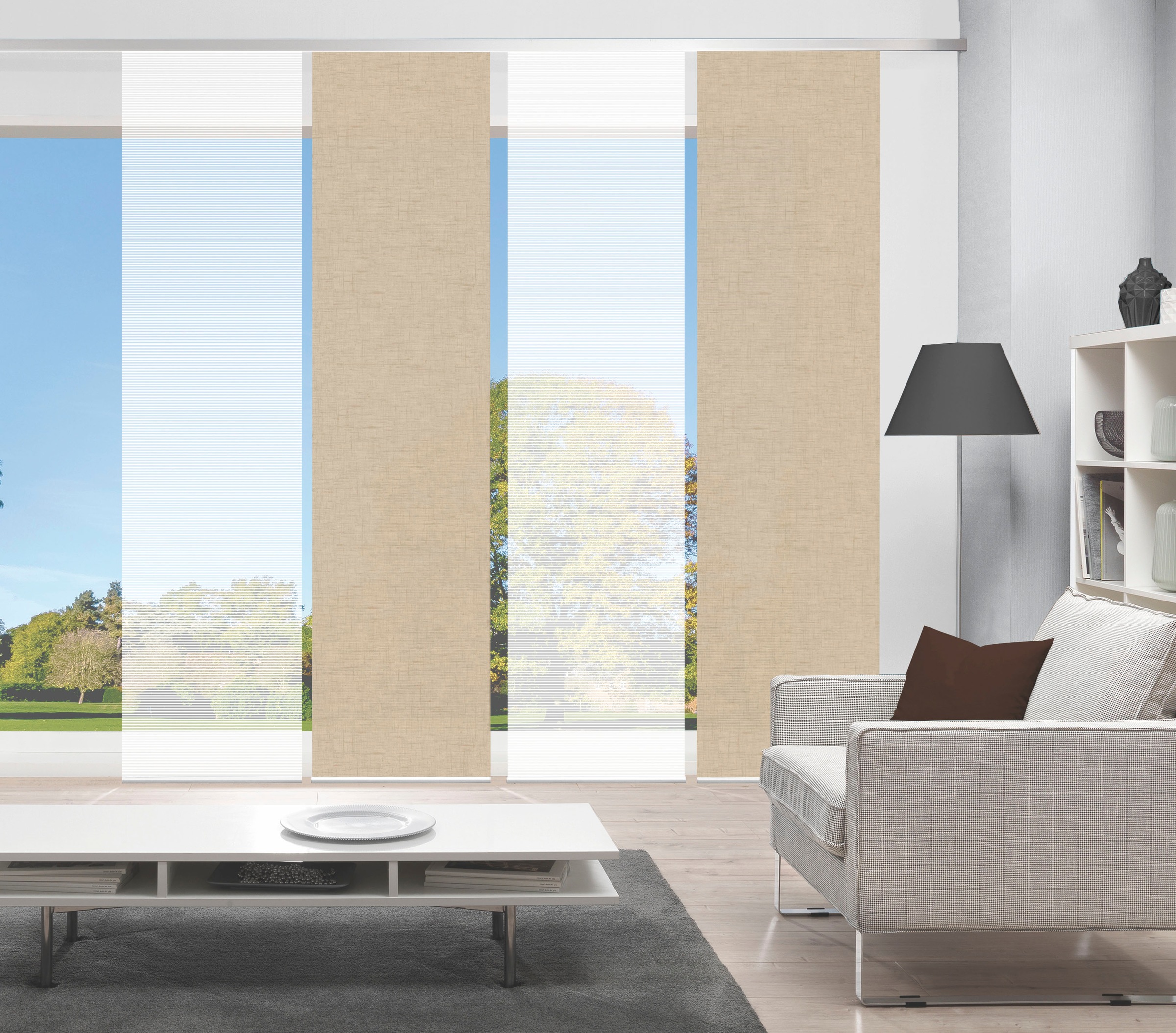 Vision S Schiebegardine "PIVE 4er SET" Paneelwagen 4 Stk. tlg. Schiebevorha günstig online kaufen