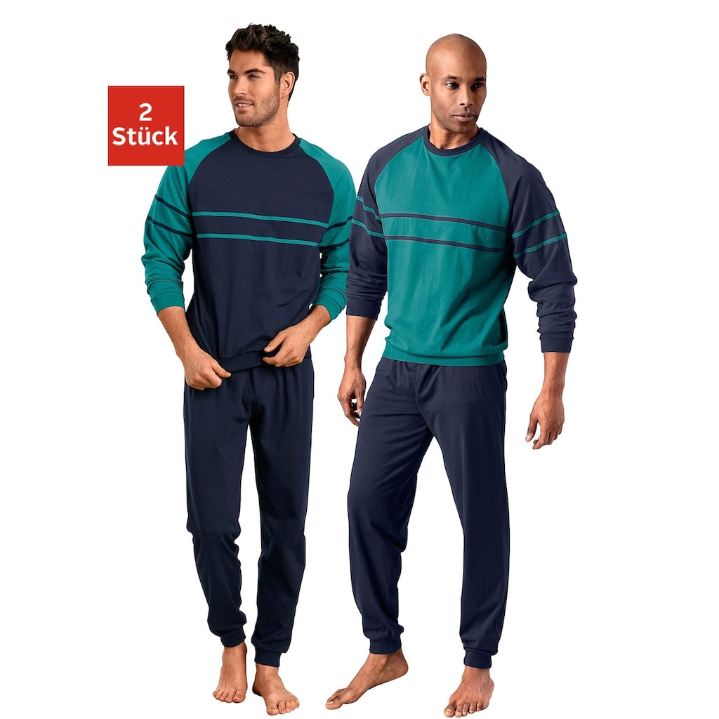 le jogger® Pyjama, (Packung, 4 tlg., 2 Stück)