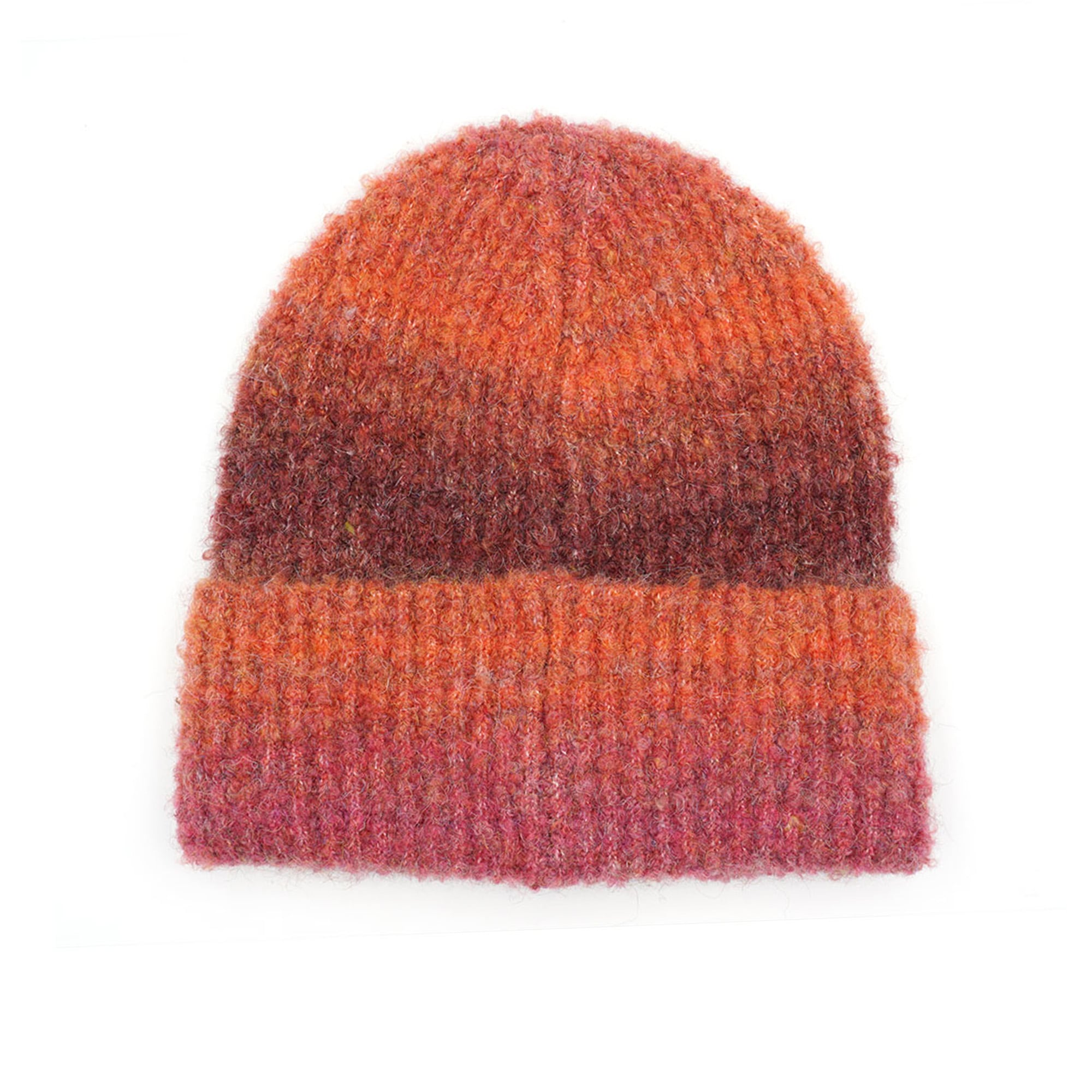 CAPO Strickmütze Wollanteil, Bouclè-Garn, Farbverlauf,