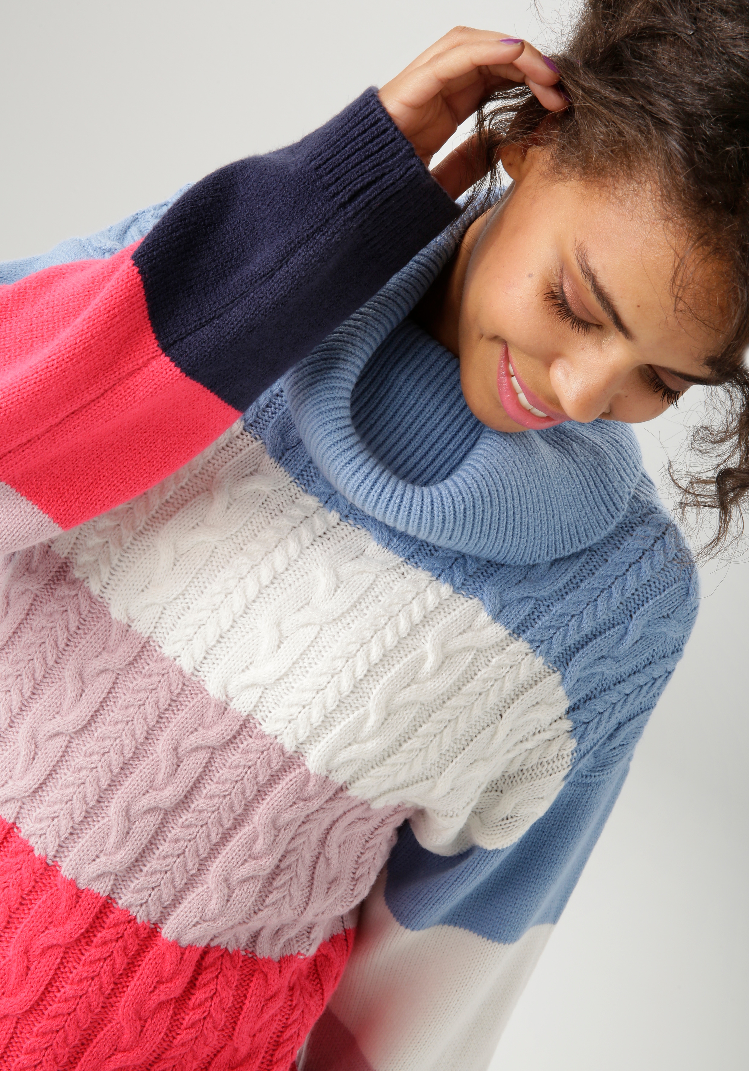Thumbnail - Aniston CASUAL Strickpullover in farbenfroher oder gedeckteren Farbkombination - NEUE KOLLEKTION
