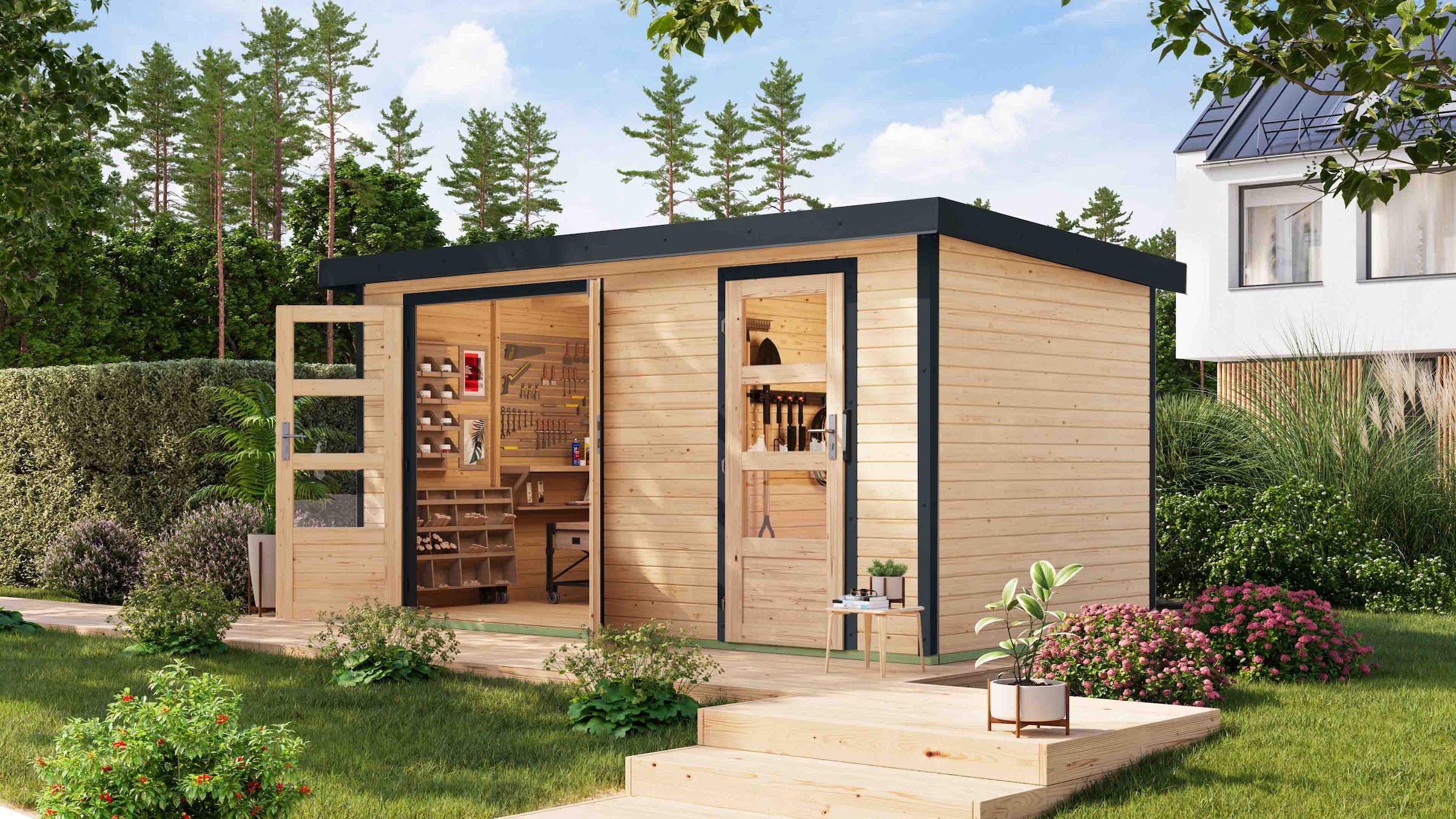 Karibu Gartenhaus »Merkur A«, aus hochwertigen Materialien