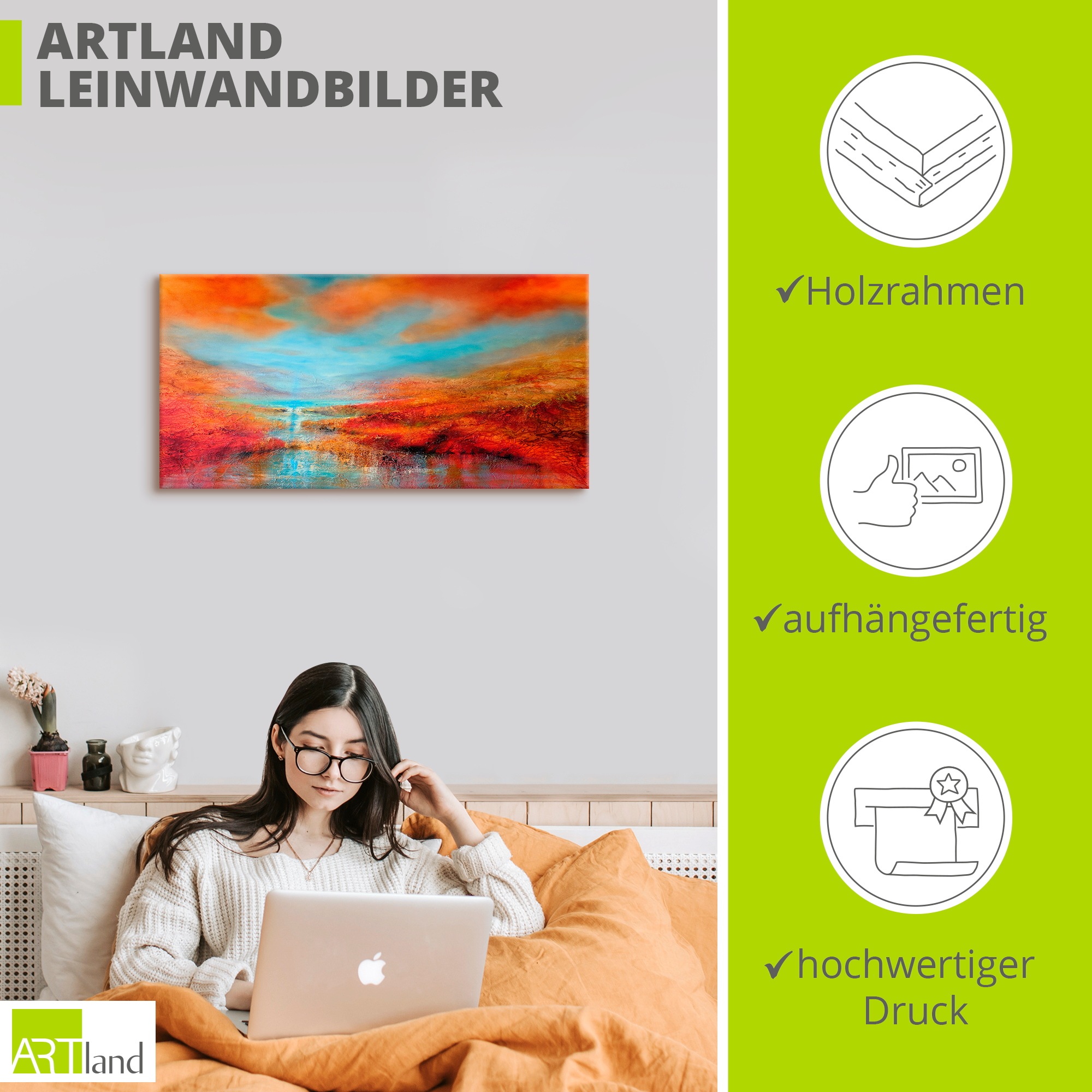 Artland Wandbild »Dreamland« Bilder vom Sonnenuntergang & -aufgang 1 Stk. tlg. als Alubild, Leinwandbild, Poster, Wandaufkleber in verschied. Größen