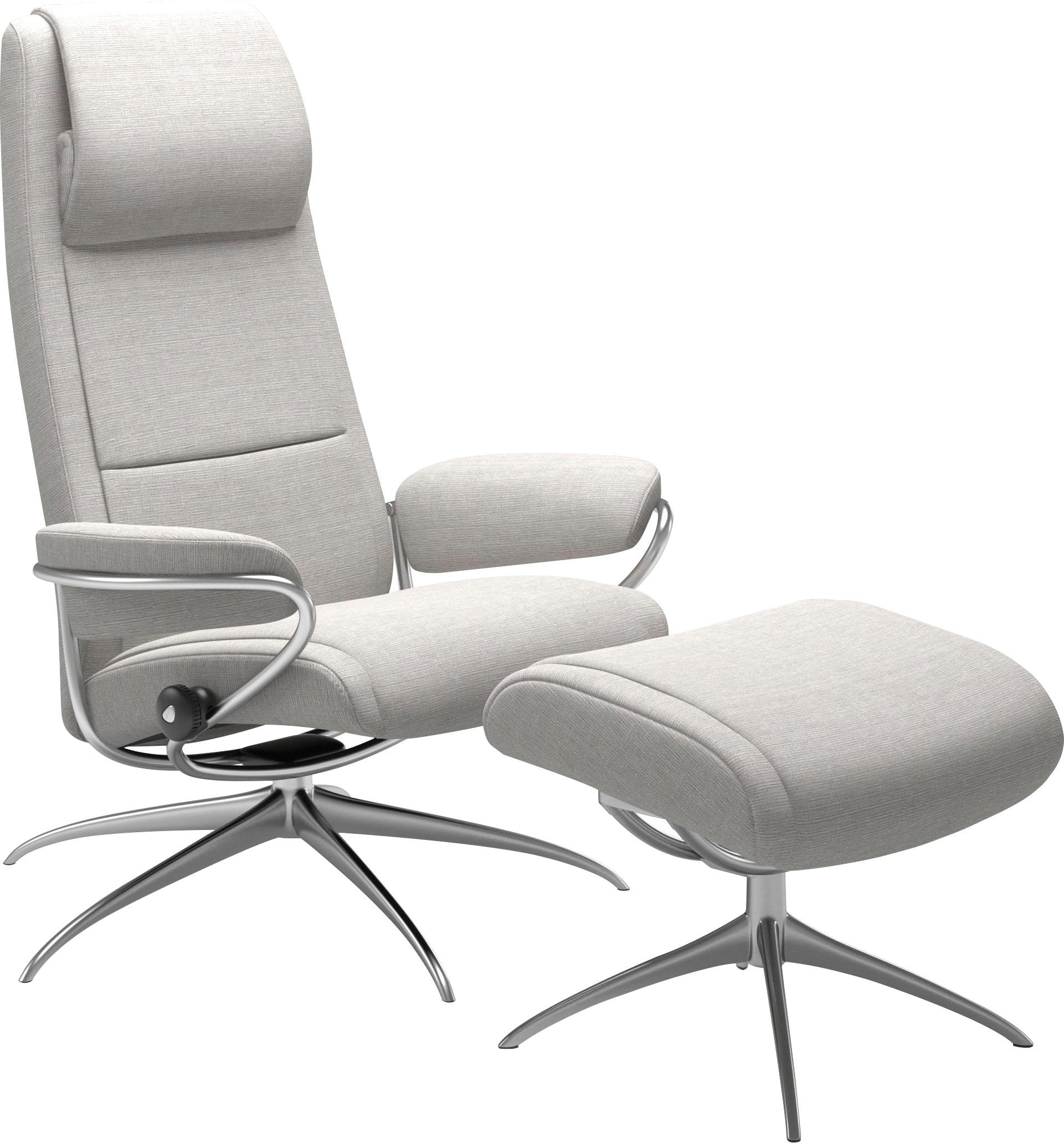 Stressless® Relaxsessel »Paris«, (Set, Relaxsessel mit Hocker), mit Hocker, High Back, mit Star Base, Gestell Chrom