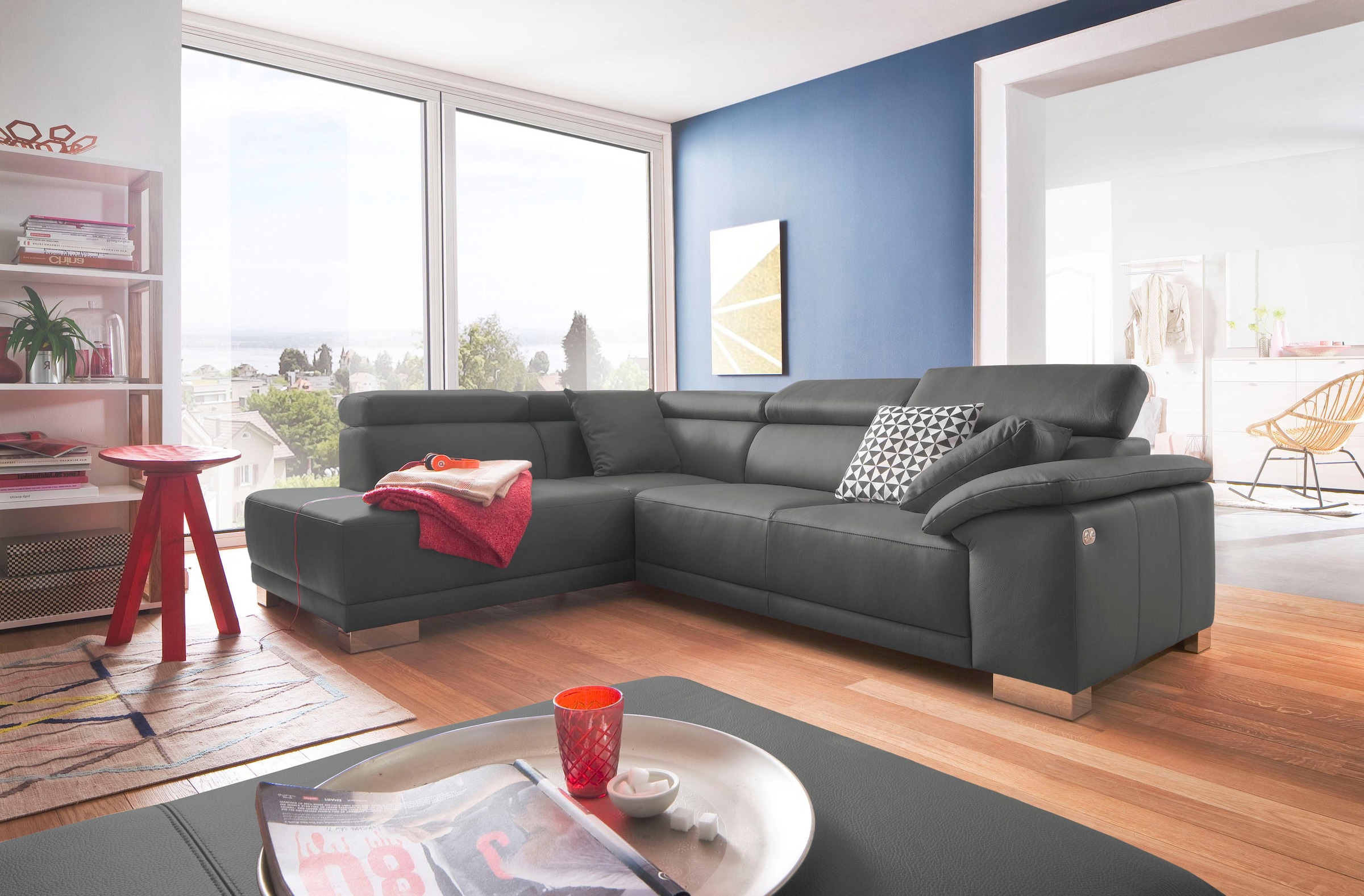 3C Candy Ecksofa "Menorca modern und bequem, L-Form", Kopfteilverstellung, günstig online kaufen
