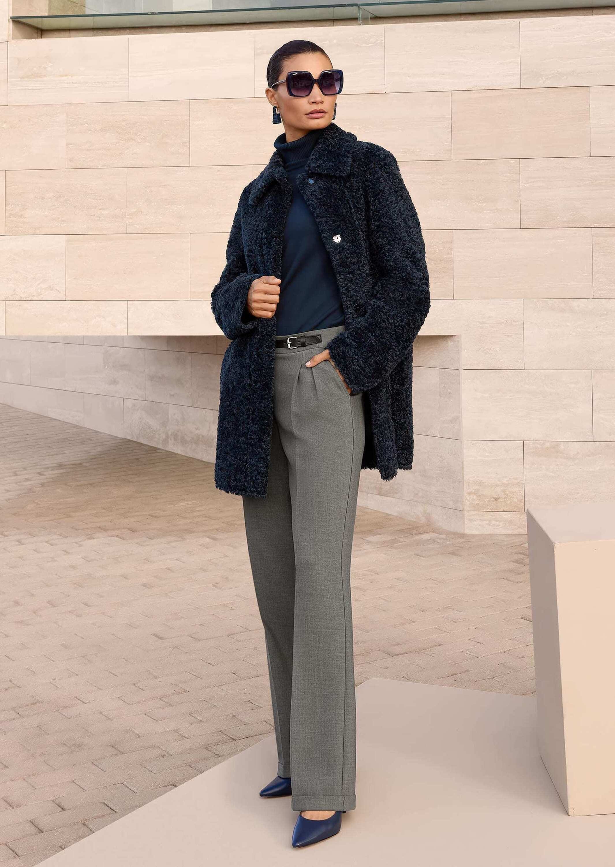 MADELEINE Bundfaltenhose »Hose Wide-Leg-Hose mit Zierriegel«
