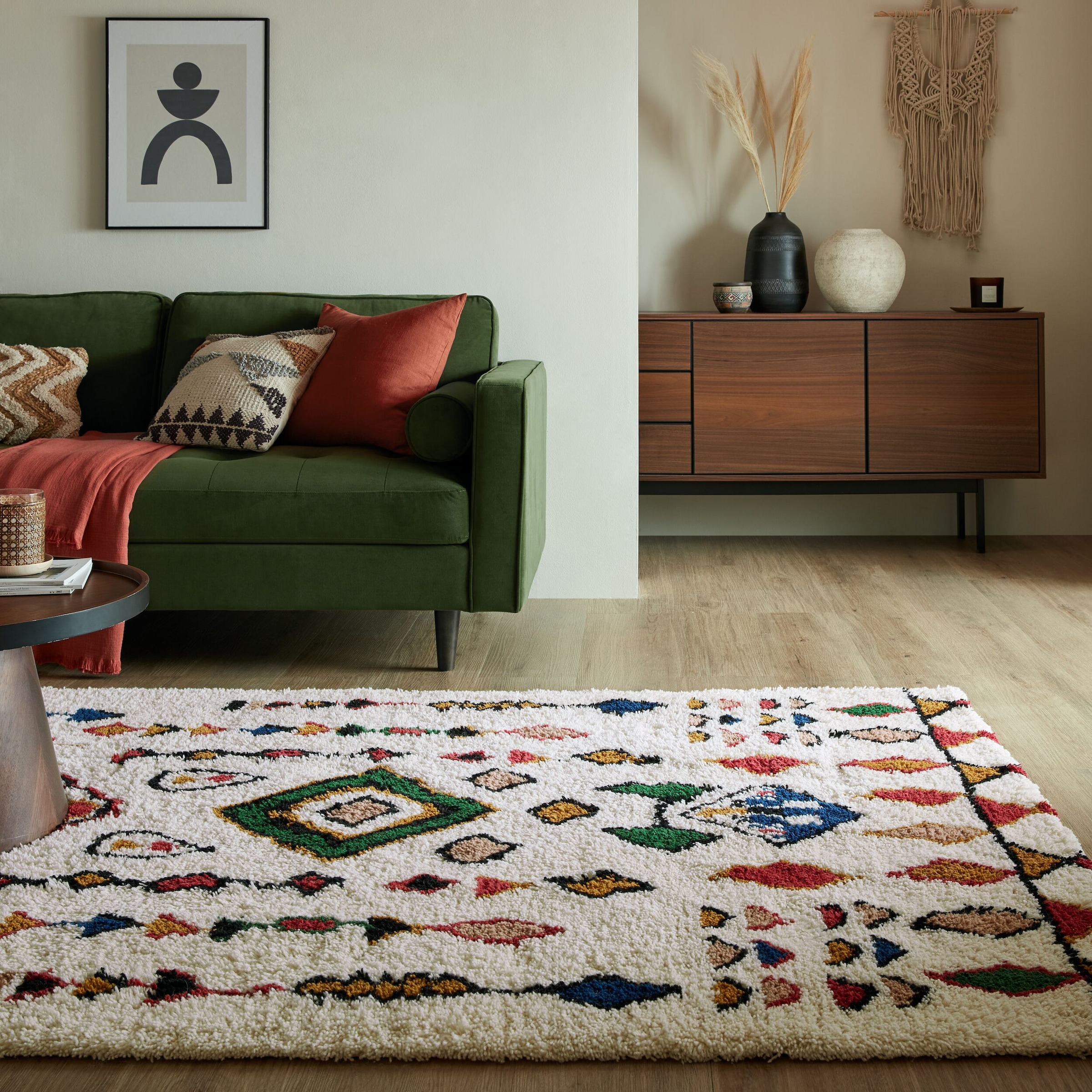 FLAIR RUGS Wollteppich »Fes Shaggy«, rechteckig, 25 mm Höhe, Shaggy-Teppich aus Berberwolle