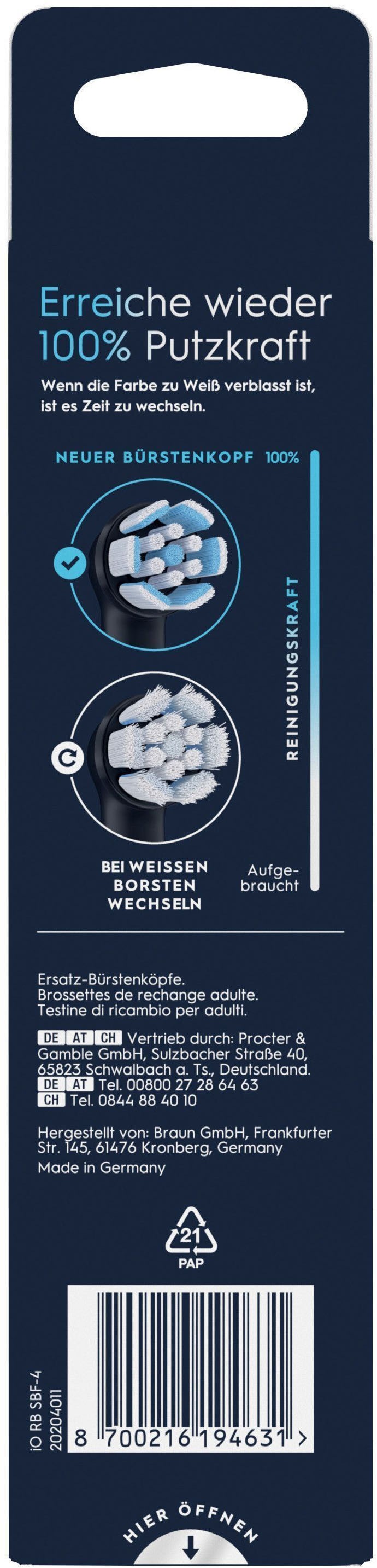 Oral-B Aufsteckbürsten »Oral-B iO Sanfte Reinigung«, fortschrittliche Plaque-Entfernung, für empfindliches Zahnfleisch