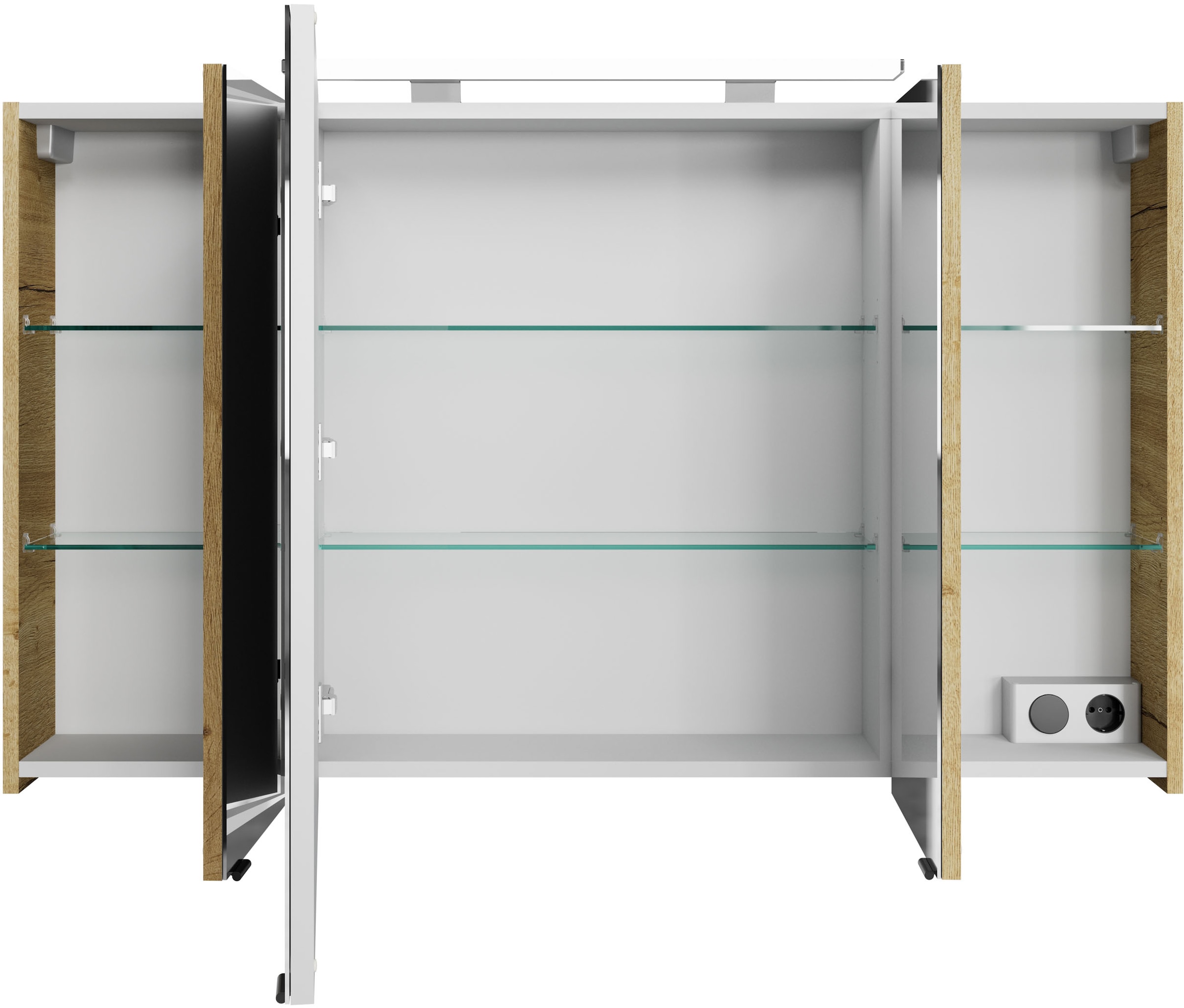 Saphir Badmöbel-Set »Serie 4010 2-teilig Keramik-Waschtisch mit LED-Spiegelschrank«, (Set), Badezimmer Set 120,5 cm breit, inkl. Türdämpfer, 5 Türen, 2 Schubladen