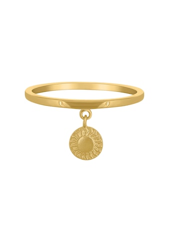 CAÏ Silberring »925 Silber vergoldet Anhänger Münze Sonne«, Mattiert kaufen