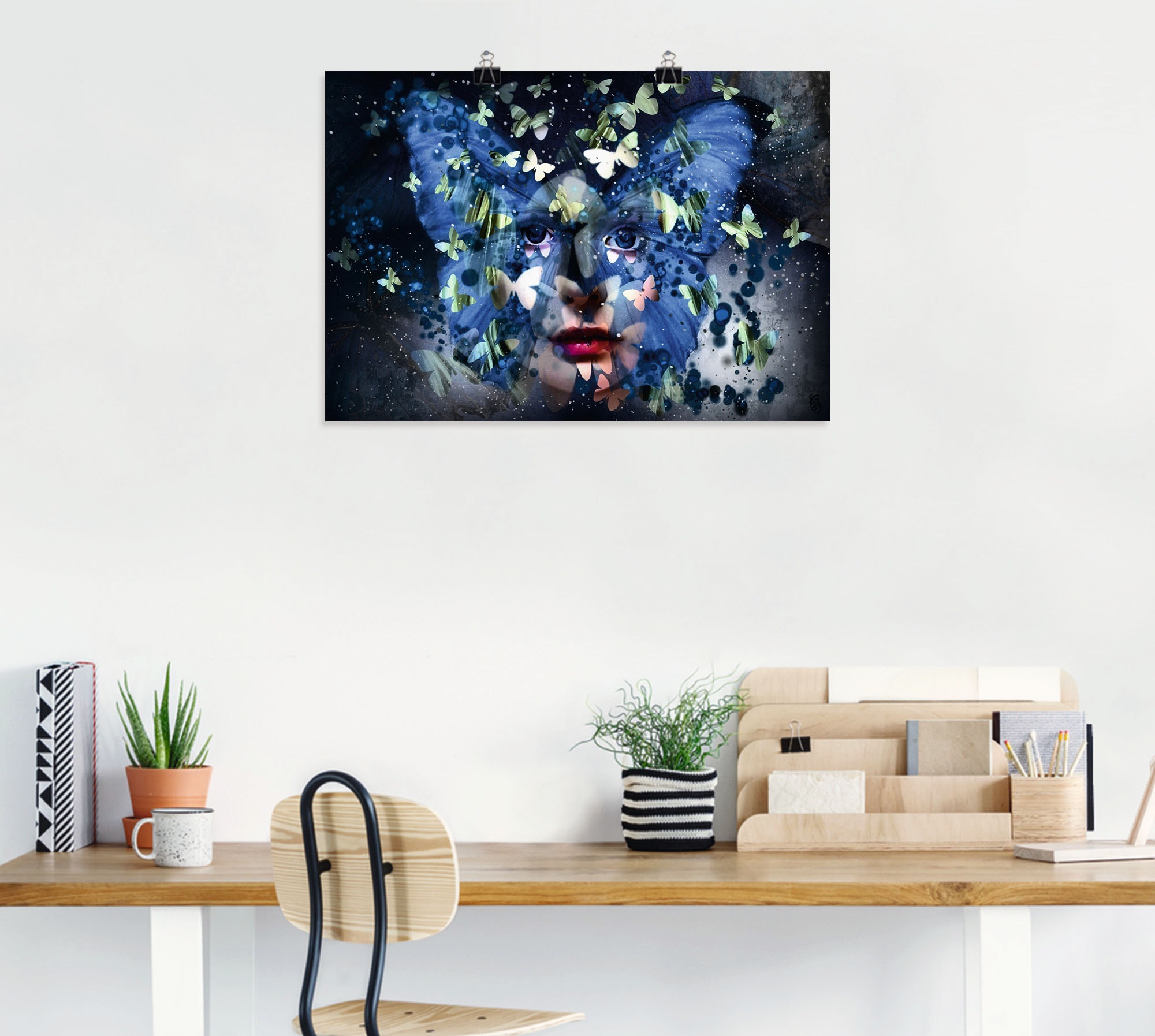 Artland Alu-Dibond-Druck »Fräulein Schmetterling«, Schmetterlinge, (1 St.), für Innen- und Außenbereich geeignet, Outdoorbild