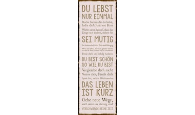 Deco-Panel »Das Leben«, Spruch 30x90 cm