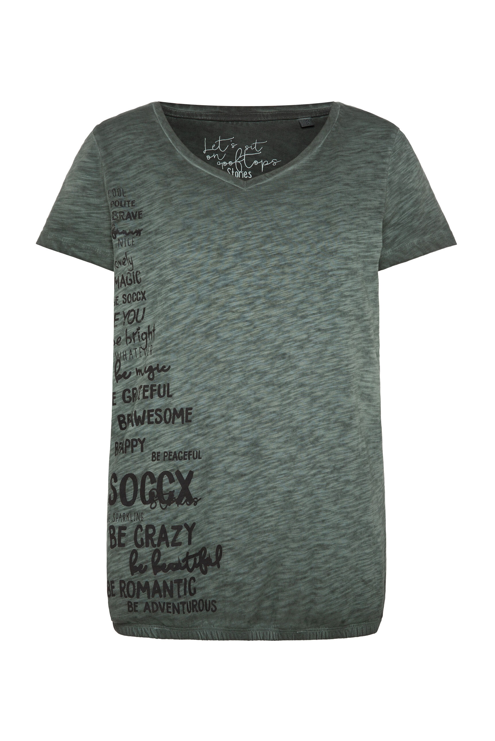 SOCCX V-Shirt, mit Gummizug im Saum
