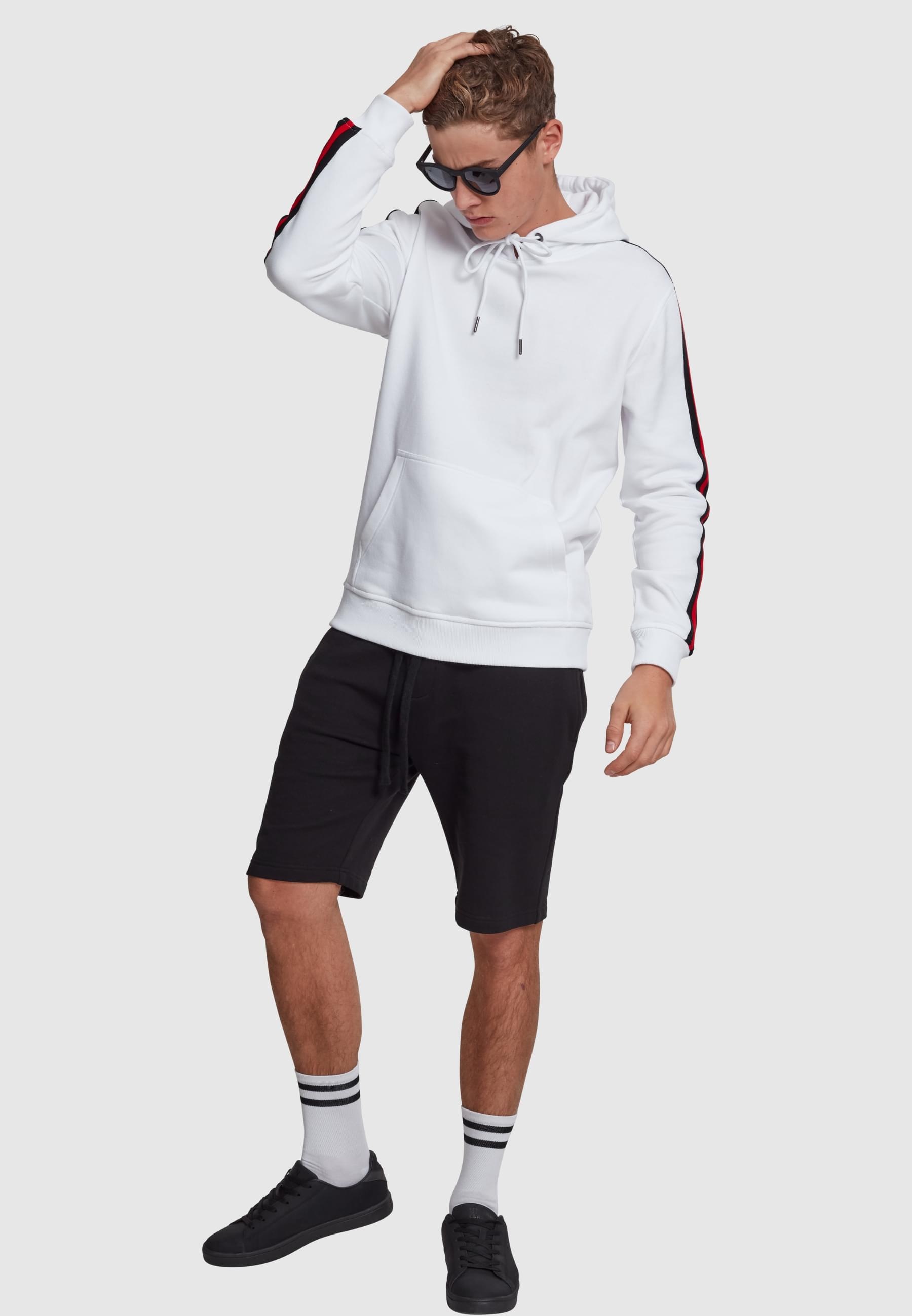 URBAN CLASSICS Kapuzensweatshirt »Urban Classics Herren Stripe Shoulder Hoody«, (1 tlg.)