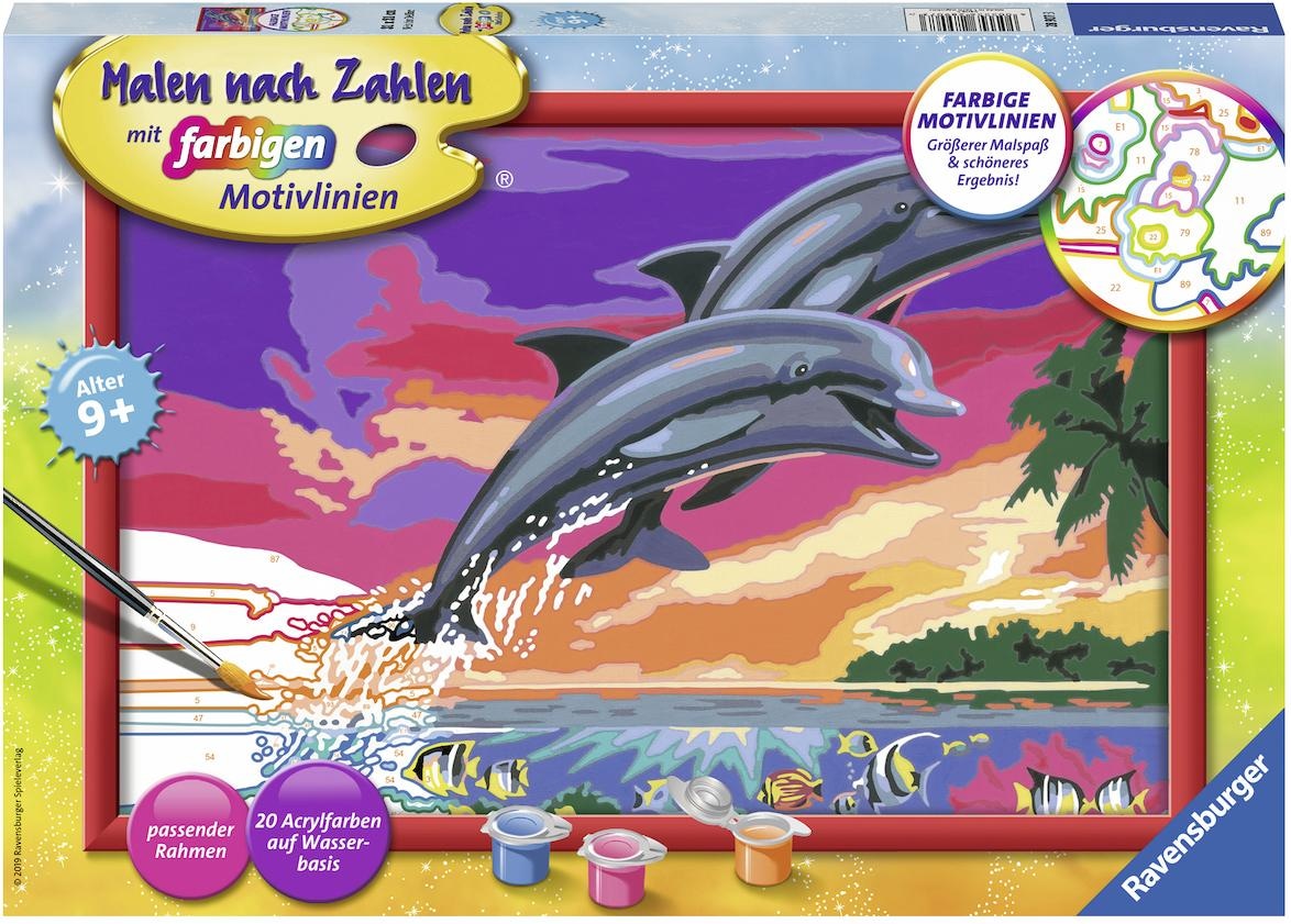Ravensburger Malen nach Zahlen »Welt der Delfine«, Made in Europe, FSC® - schützt Wald - weltweit