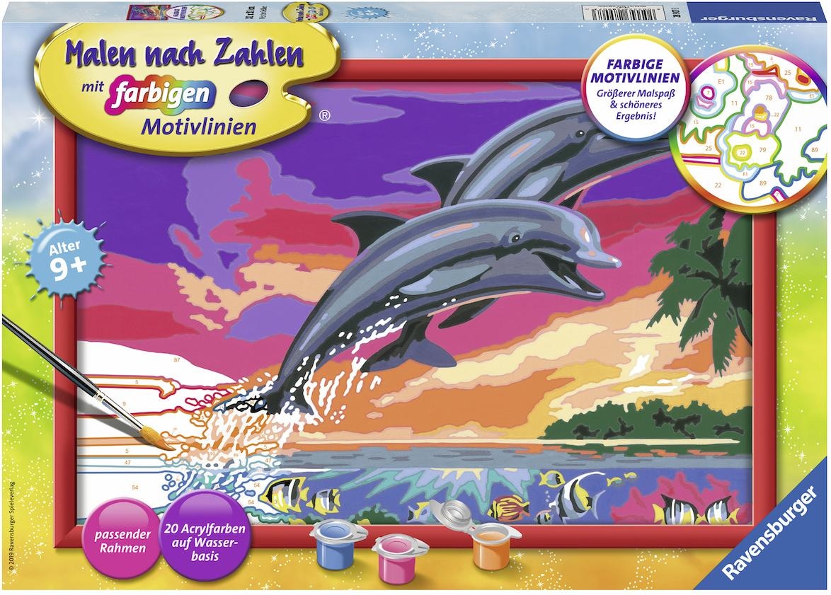Ravensburger Malen nach Zahlen »Welt der Delfine«, Made in Europe