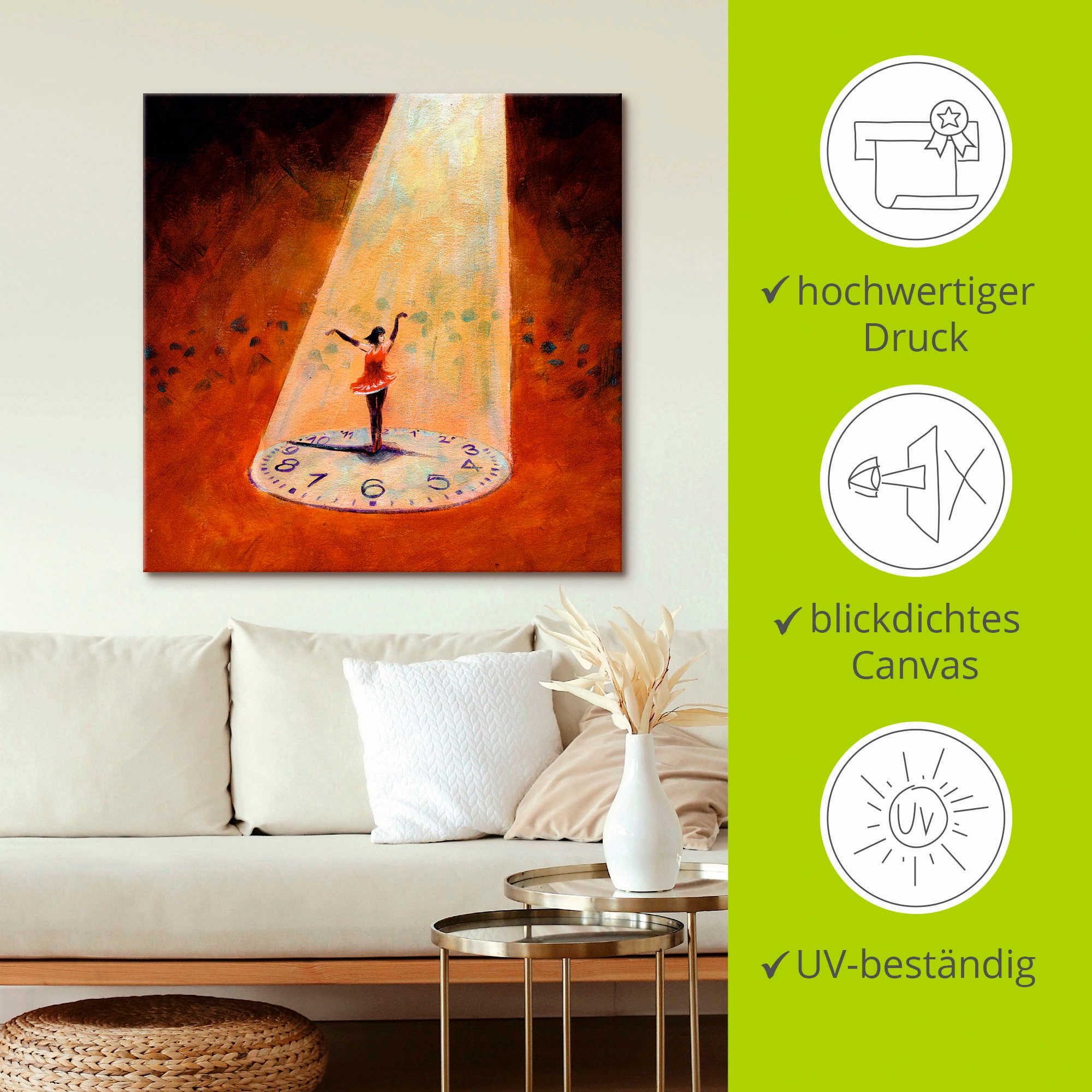 Artland Wandbild »Im Jetzt sein«, Frau, (1 St.), als Leinwandbild, Poster in verschied. Größen