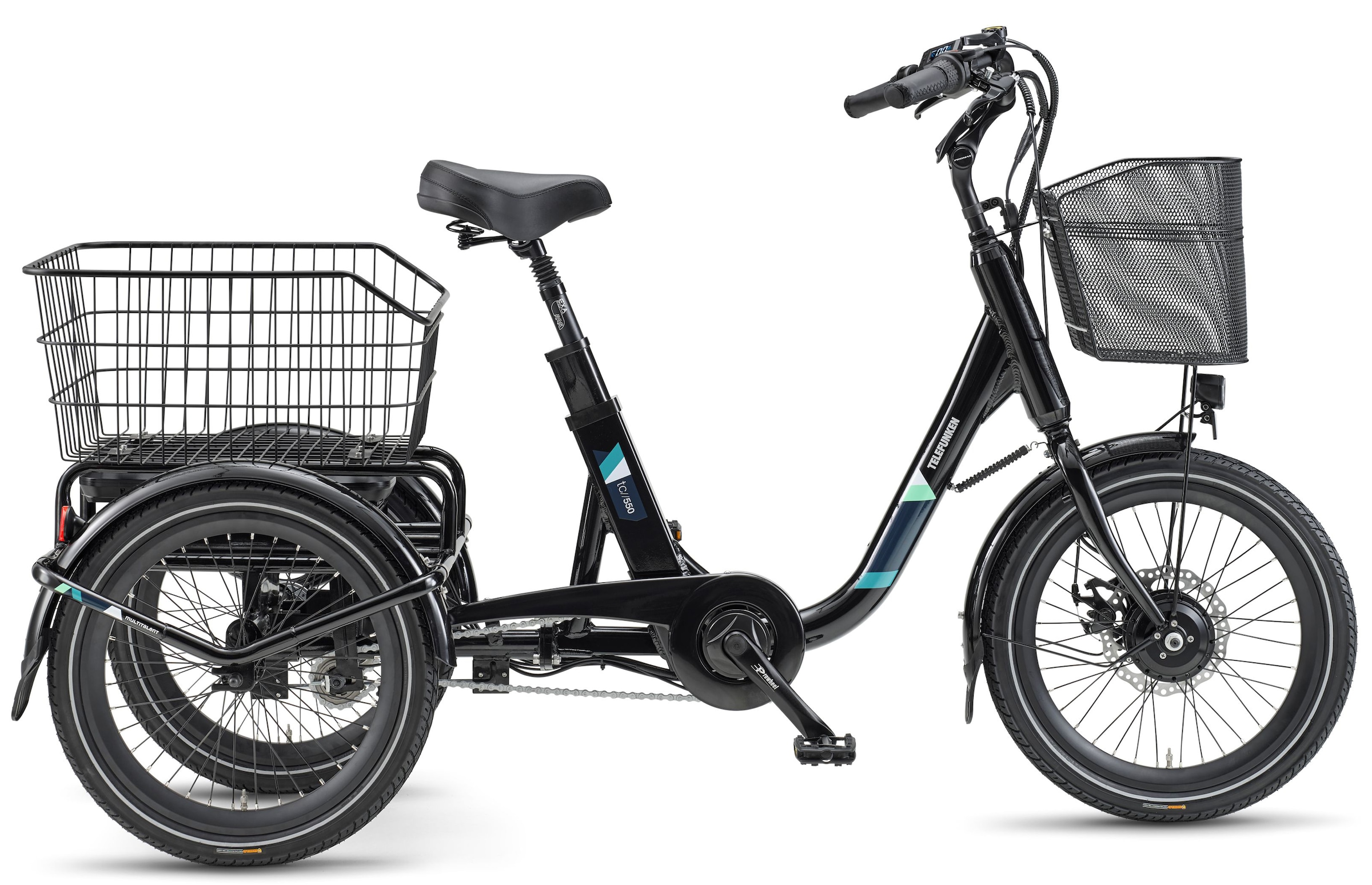 Telefunken »TC550« 3 Gang Shimano Nexus Schaltwerk Nabenschaltung Frontmotor 250 W tiefer Einstieg, Pedelec, inkl. Einkaufskorb