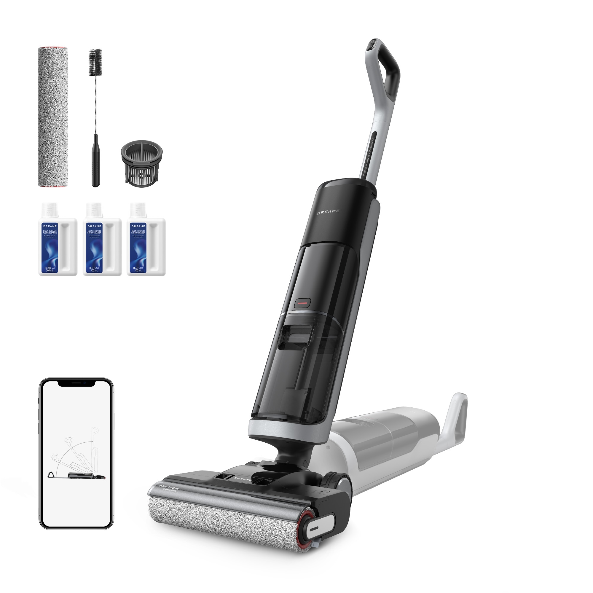 Dreame Nass-Trocken-Sauger "Dreame H14 Pro Tangle Cut mit 18.000 Pa Saugkraft" Flexible und gründliche 180 Reinigung