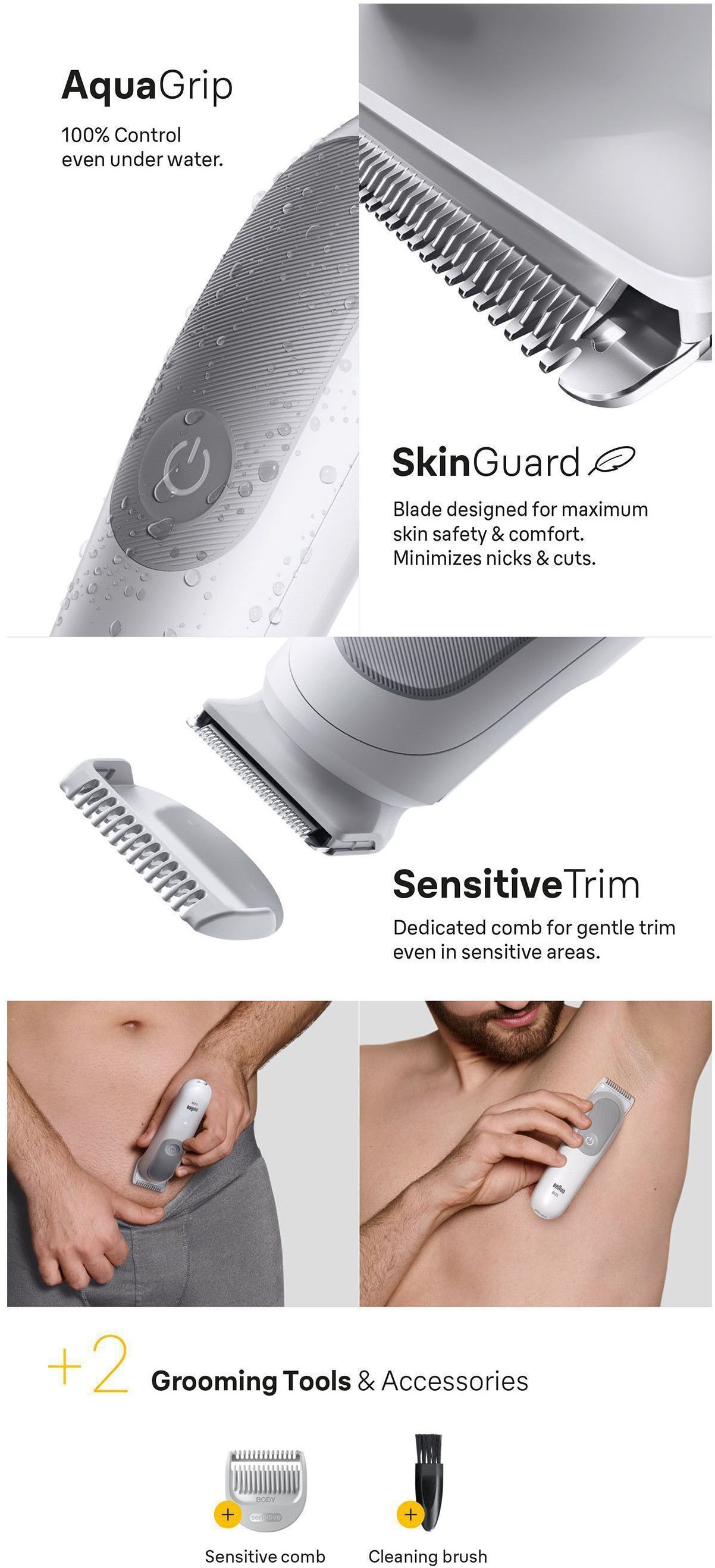 Braun Haarschneider »Body Groomer BG5500«, Trimmen für empfindliche Bereiche, 100 Min Akkulaufzeit, wasserdicht