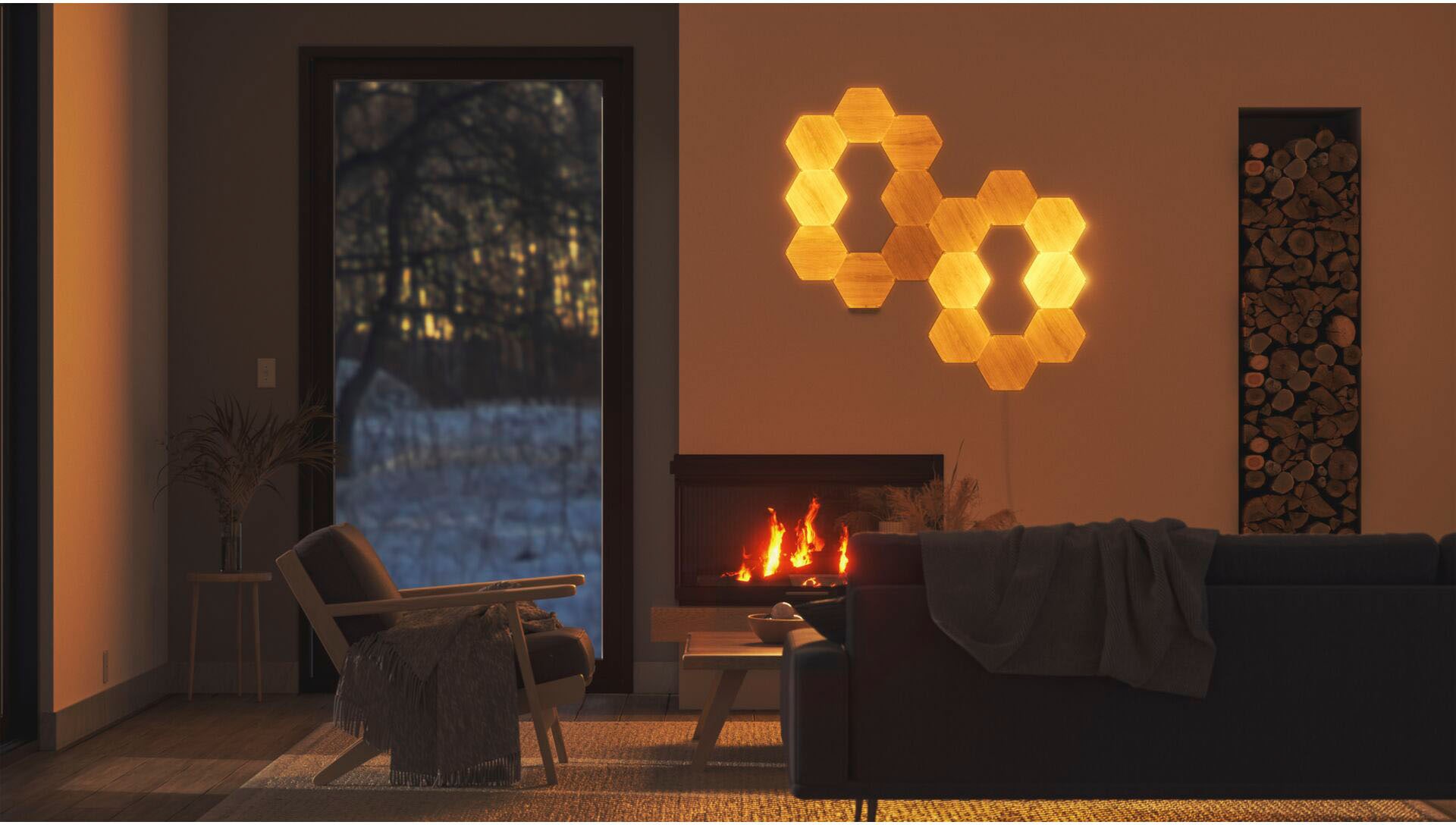 nanoleaf Dekolicht »Elements Wood Look«, elegante und | BAUR Technologie Smarte Beleuchtung bestellen