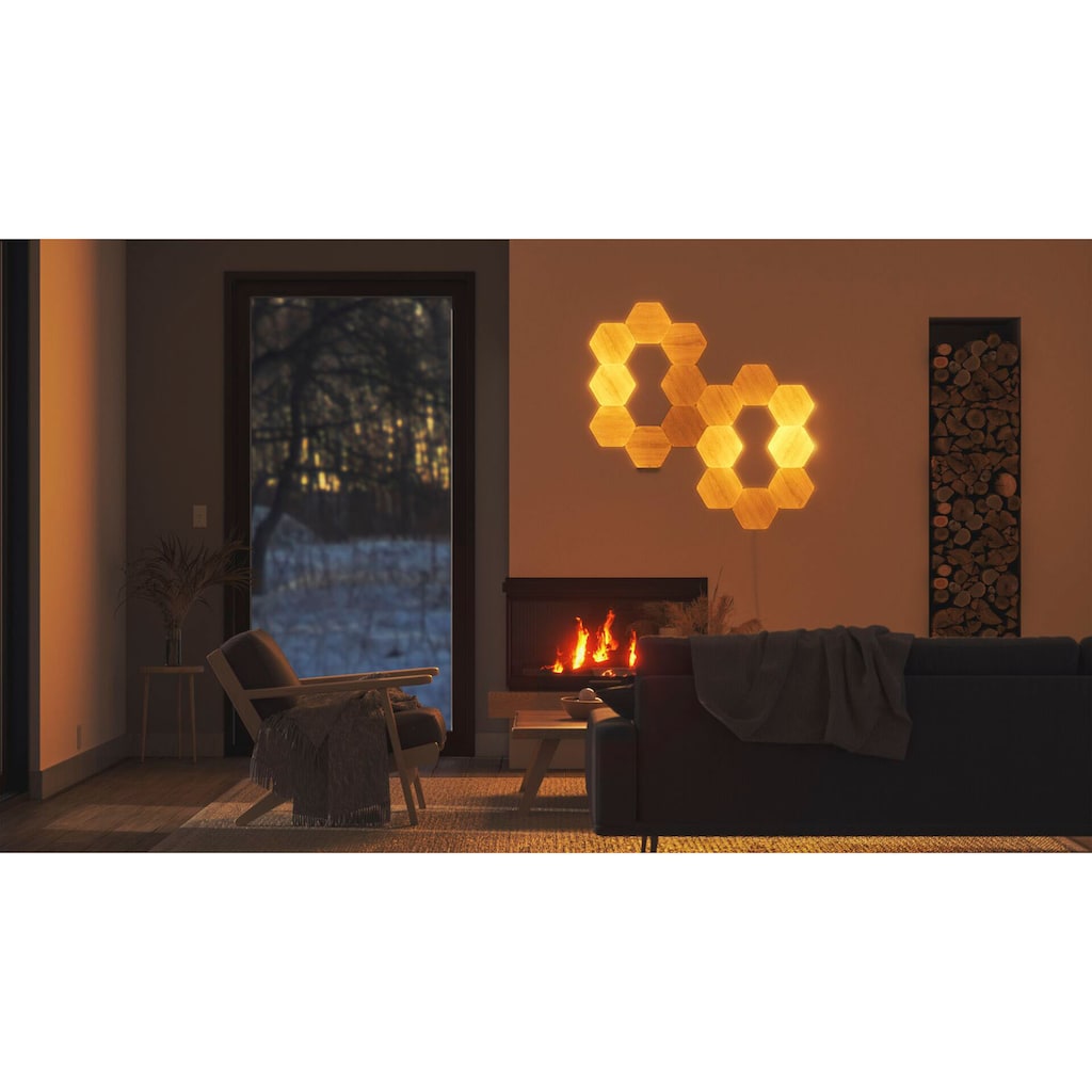 nanoleaf Dekolicht »Elements Wood Look«, Smarte Technologie und elegante Beleuchtung