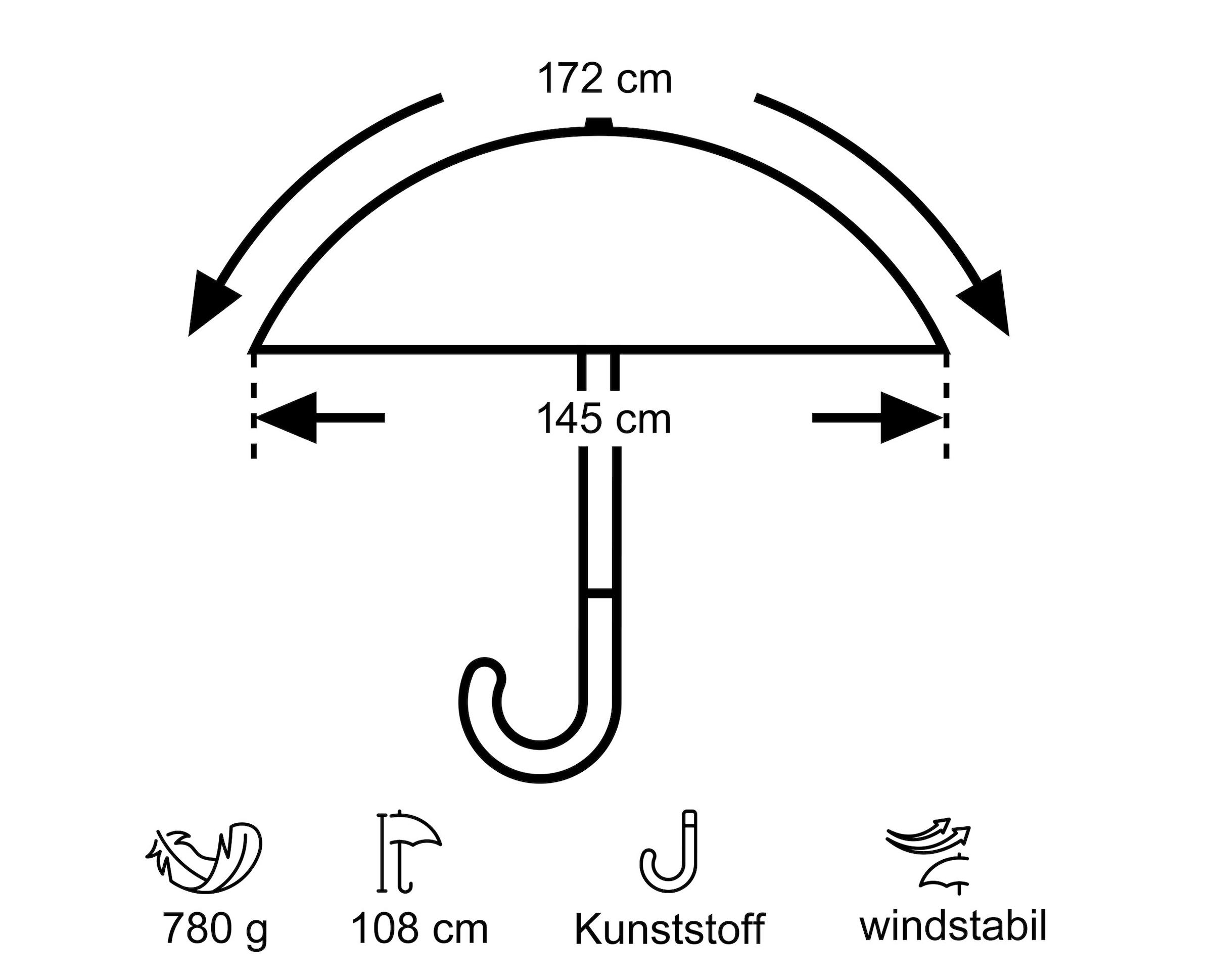 EuroSCHIRM® Stockregenschirm »birdiepal® rain«, Regenschirm für Zwei, extra großes Dach in XXL-Größe