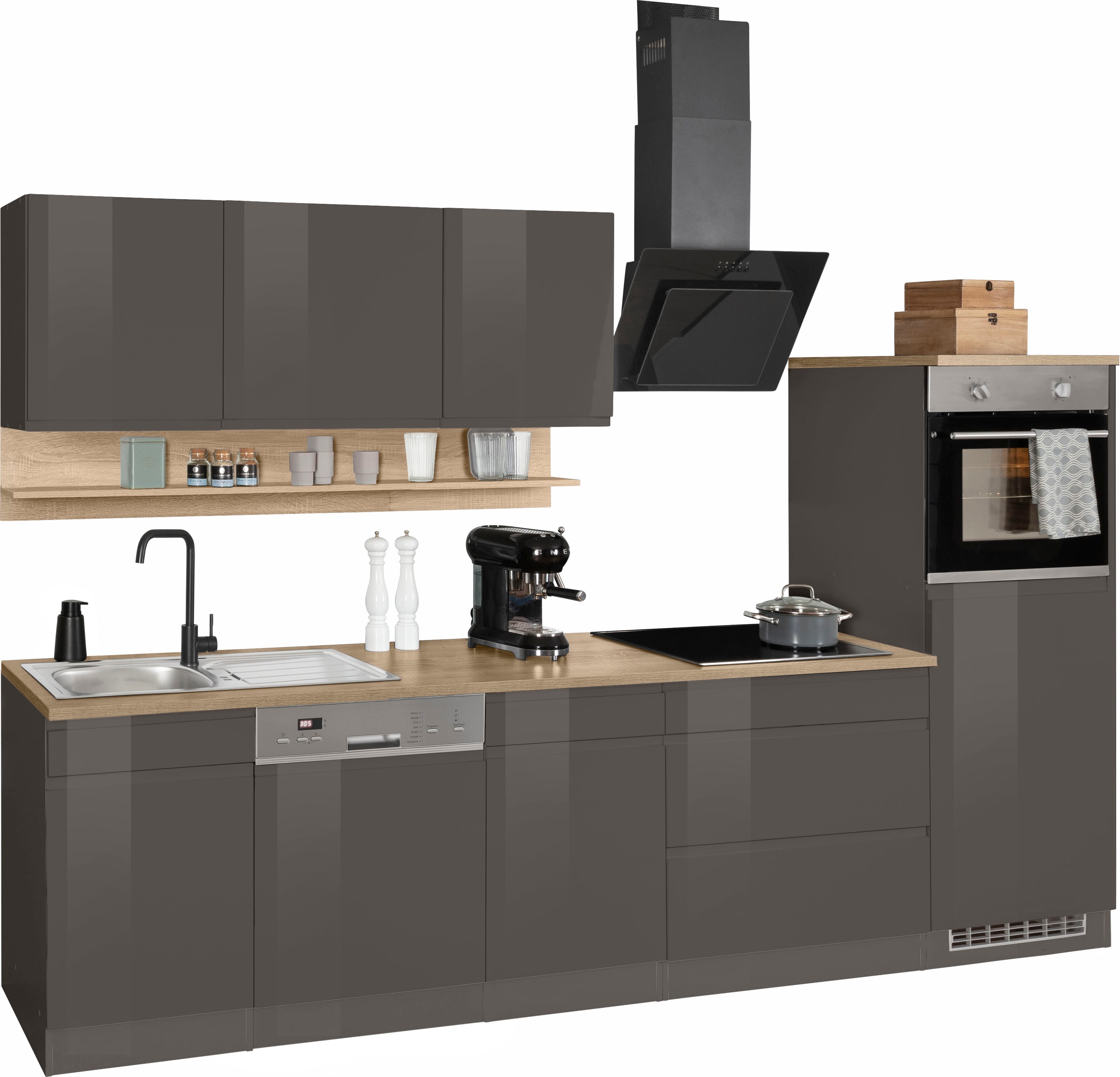 HELD MÖBEL Küchenzeile "Virginia", Breite 300 cm, wahlweise mit Induktion günstig online kaufen