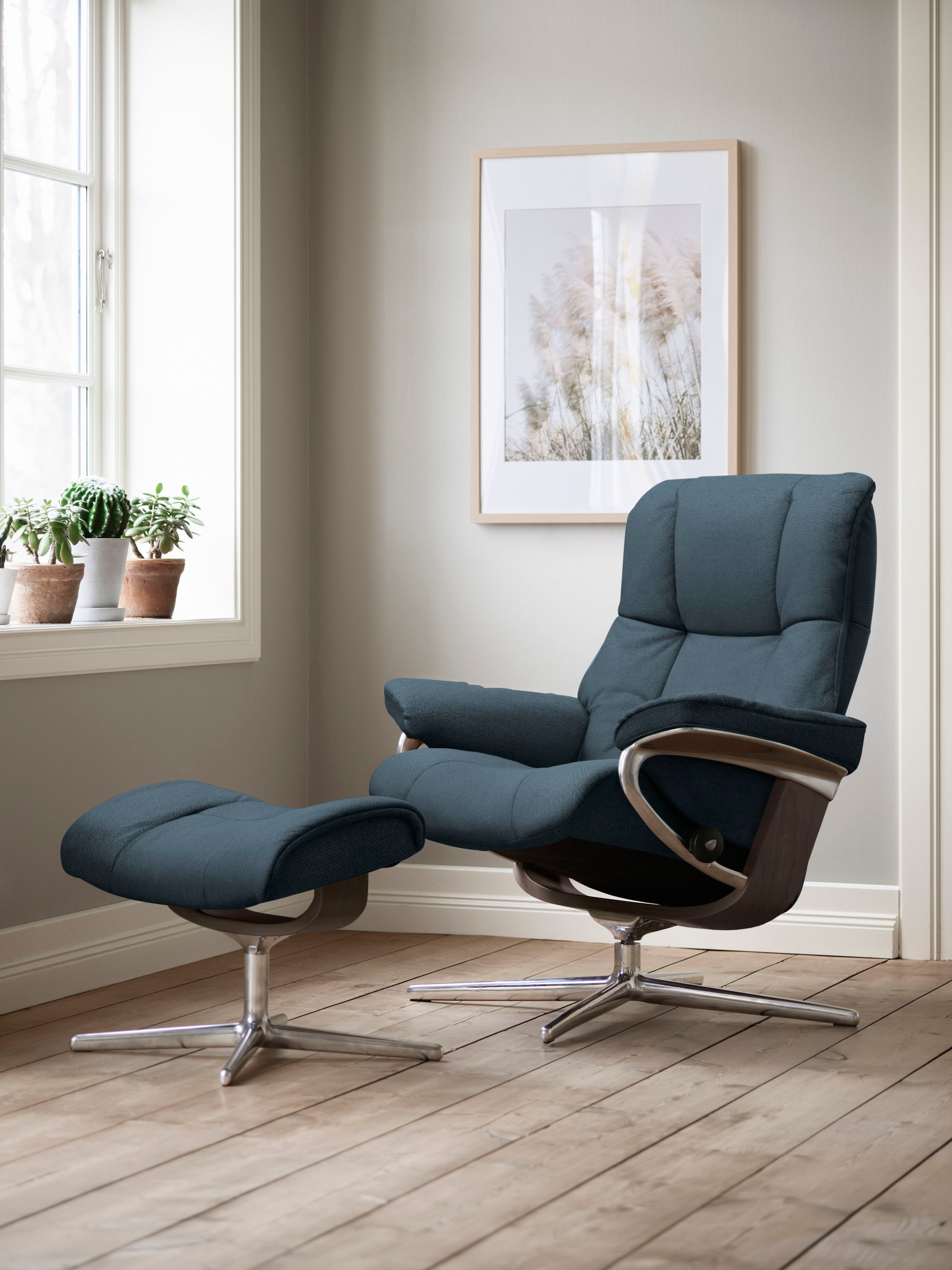 Stressless Fußhocker "Mayfair", mit Cross Base, Größe S, M & L, Holzakzent Wenge