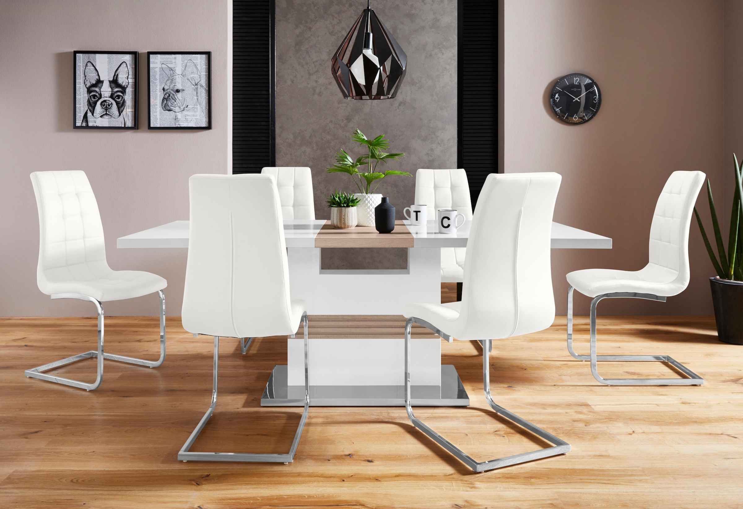 INOSIGN Essgruppe "Perez/Lola" Set, 5 Stk. tlg. mit 4 Stühlen, Tisch auszie günstig online kaufen