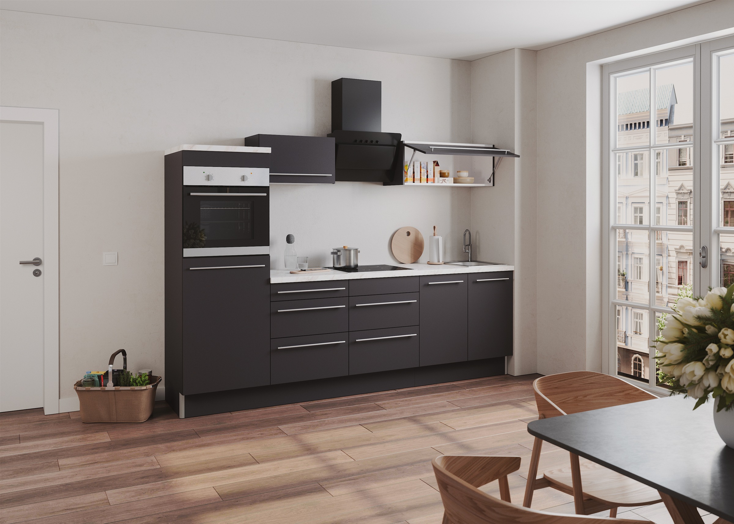 KOCHSTATION Küche "KS-Bern2", Breite 270 cm, wahlweise mit E-Geräten, Seite günstig online kaufen