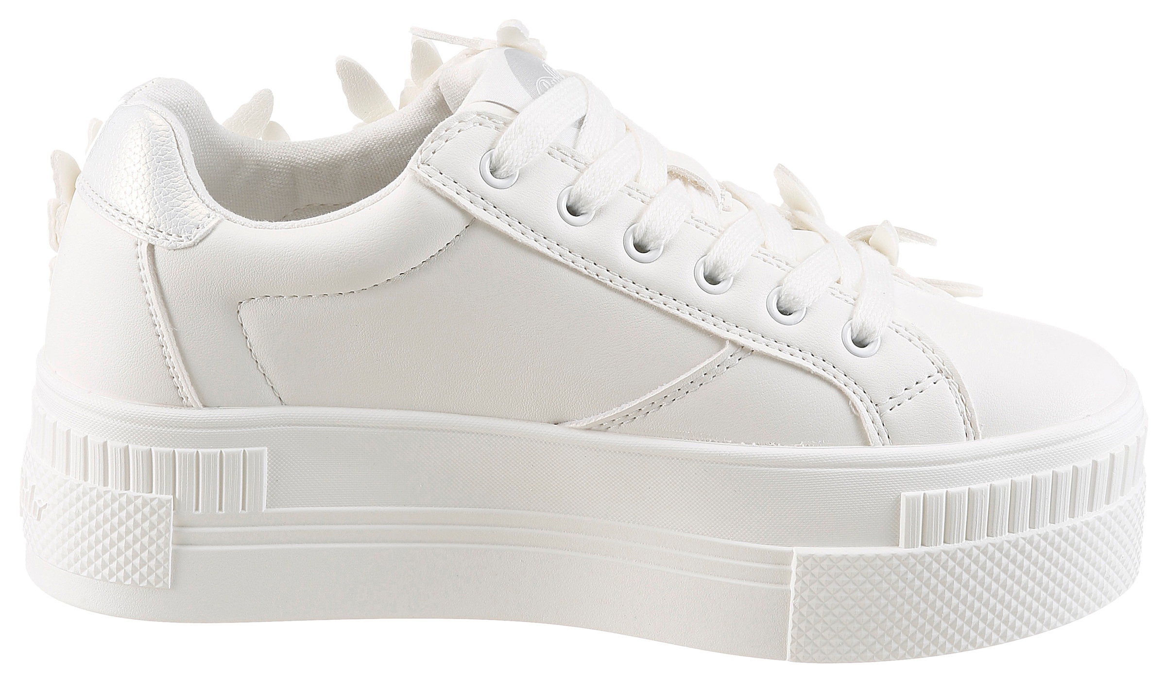 Buffalo Plateausneaker  Freizeitschuh, Halbschuh, Schnürschuh mit Schmetterlings-Verzierung
