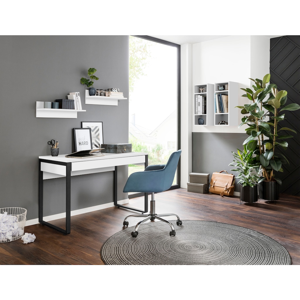 Places of Style Schreibtisch »Moid, Computertisch im modernen Design,«, Breite 120 cm, mit Metallbeinen & Schublade