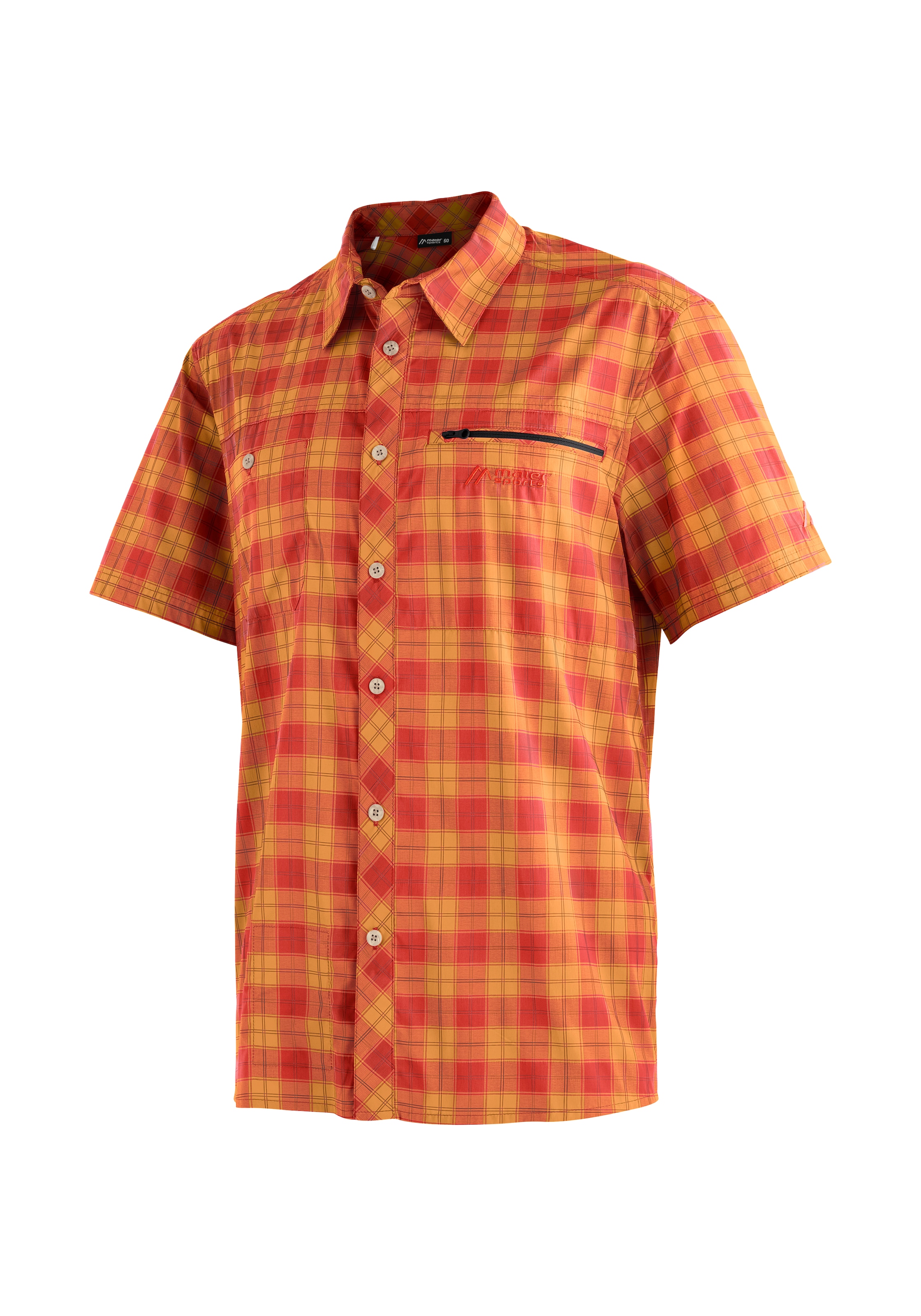 Maier Sports Outdoorhemd »Kasen S/S M«, kurzarm Herrenhemd, atmungsaktives Wanderhemd, Karohemd