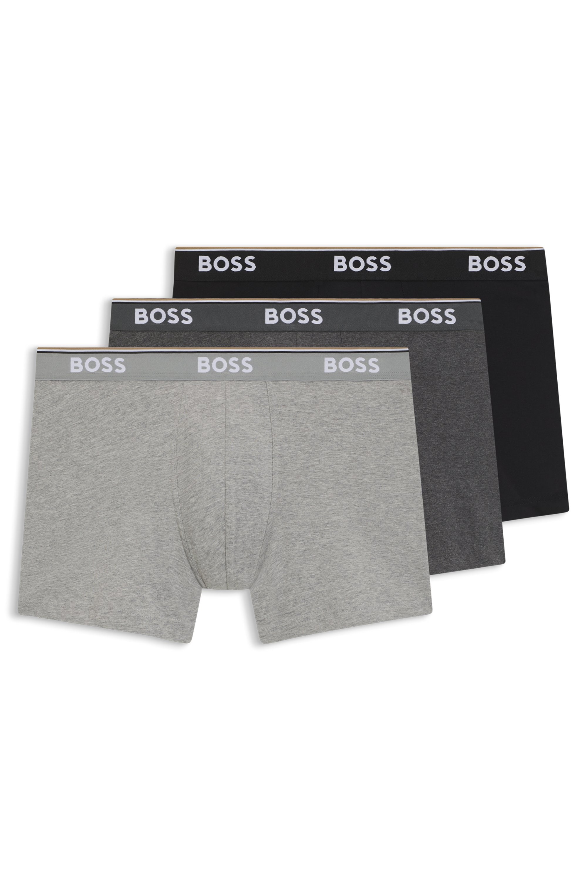 BOSS Langer Boxer »Brief 3 PACK«, mit farblich passendem Webbund