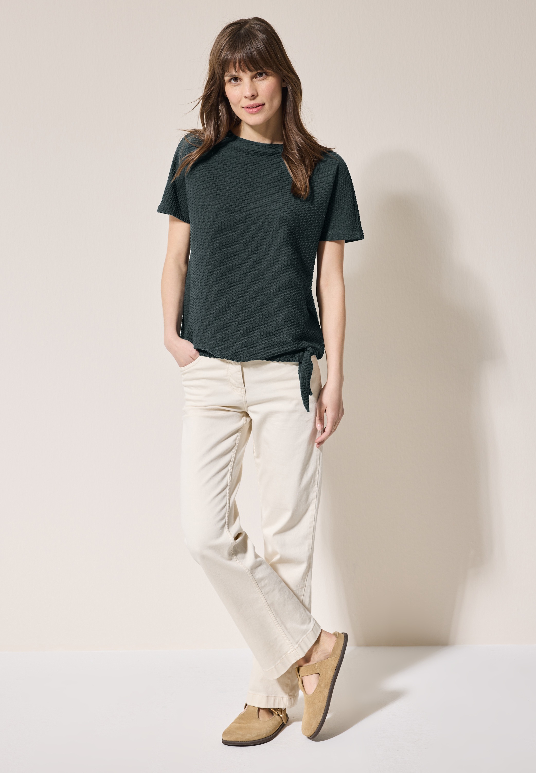 Cecil T-Shirt, mit Knotendetail am Saum