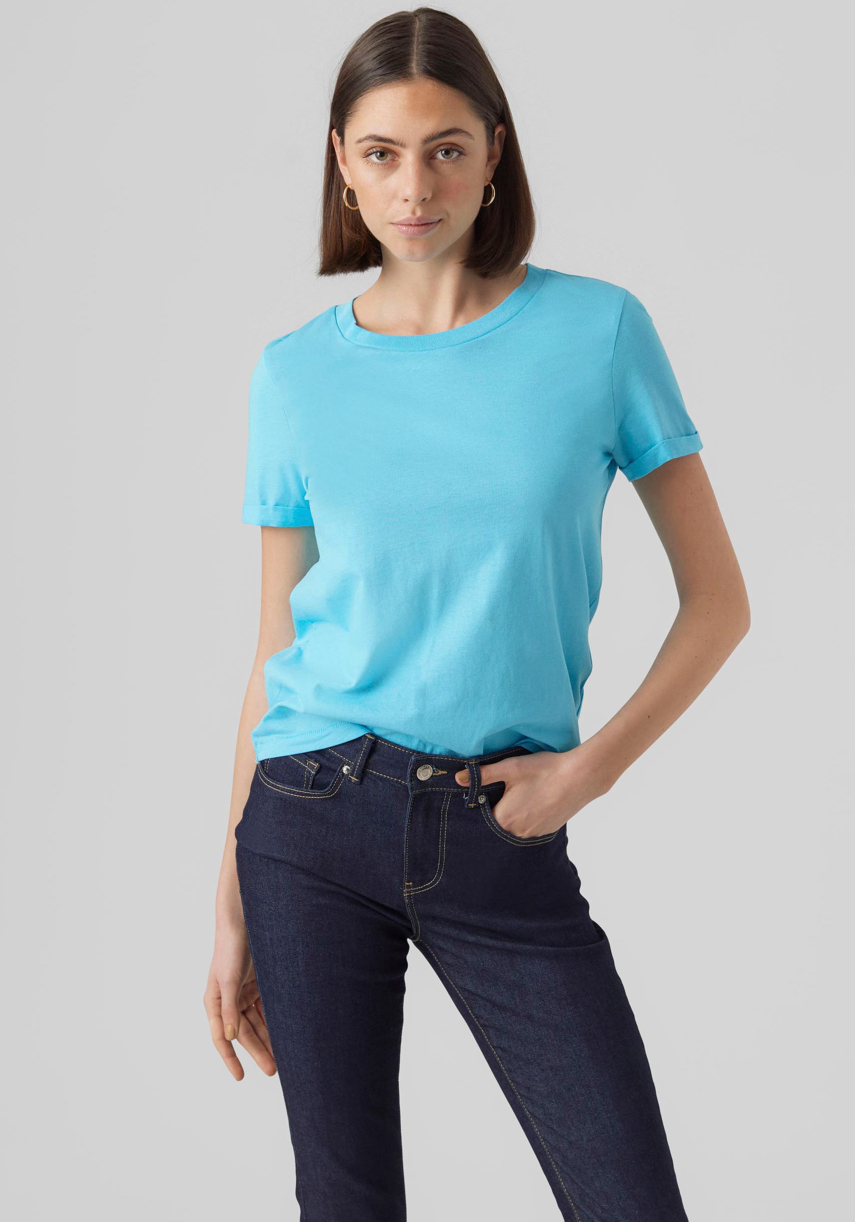 VERO MODA Damen T-Shirt Vmpaula – Kurzarm, Noos-Schnitt, Weiches Material | Basic Für Den Alltag