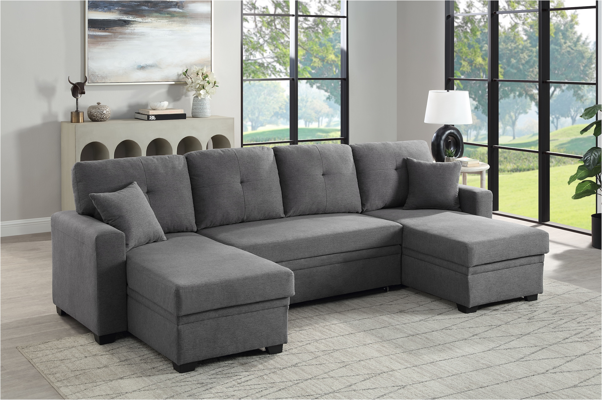 ATLANTIC home collection Wohnlandschaft "Gerrit U-Form", inkl. 2 Bettkästen günstig online kaufen