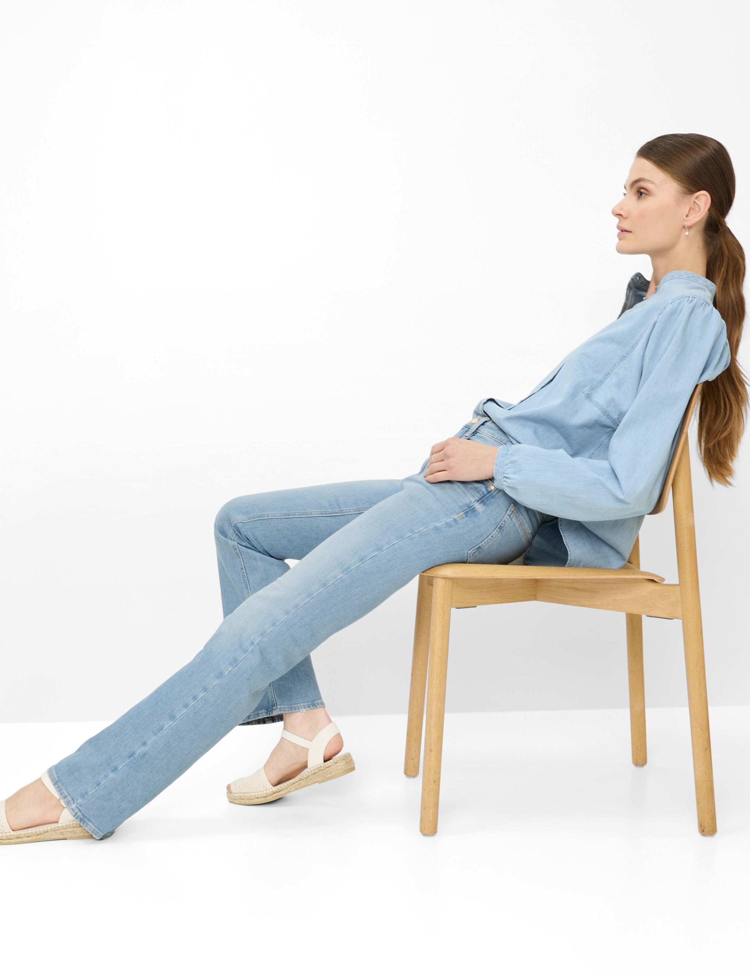 5-Pocket-Jeans BRAX "Style MARY BOOT", Damen, Gr. 40K (20), Kurzgrößen, hellblau, Denim/Jeans, 99% Baumwolle, 1% Elasthan, Jeans 5-Pocket-Jeans 3