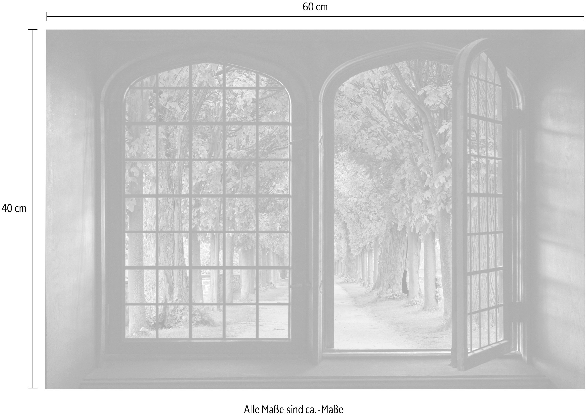 queence Wandsticker »Allee«, Wandsticker, Wandbild, selbstklebend, 3D, Fenster