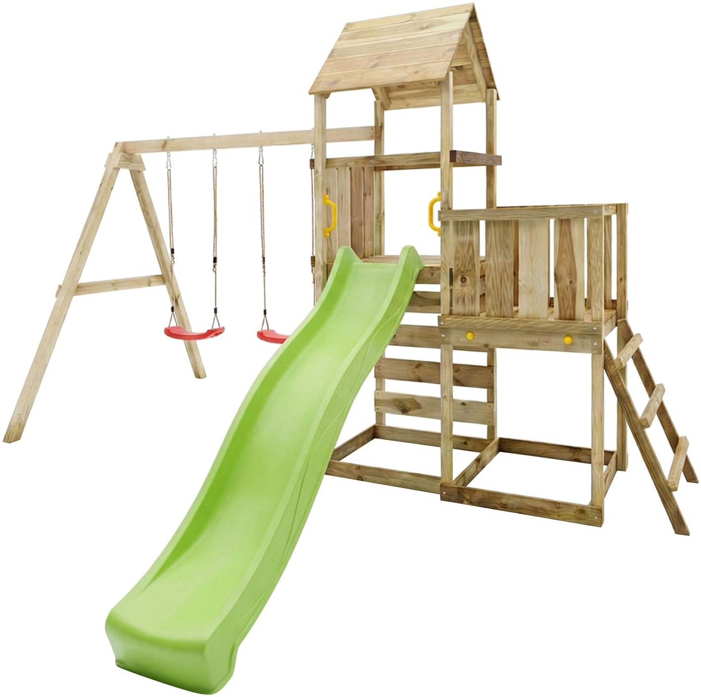 FUNGOO Spielturm »MaxPlay 3.2« mit Rutsche, Doppeldecker, Doppelschaukel und Kletterwand