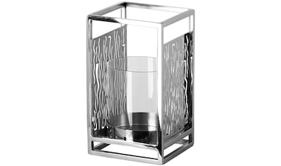 Windlicht »Kerzenhalter NICOSA«, (1 St.), aus Edelstahl und Glas, mit ausgestanzten...