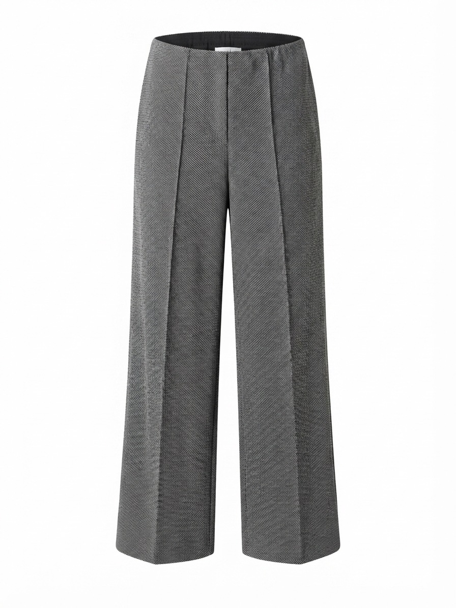 Seidel Moden Stoffhose  mit feinem Muster / Bundfalte / MADE IN GERMANY