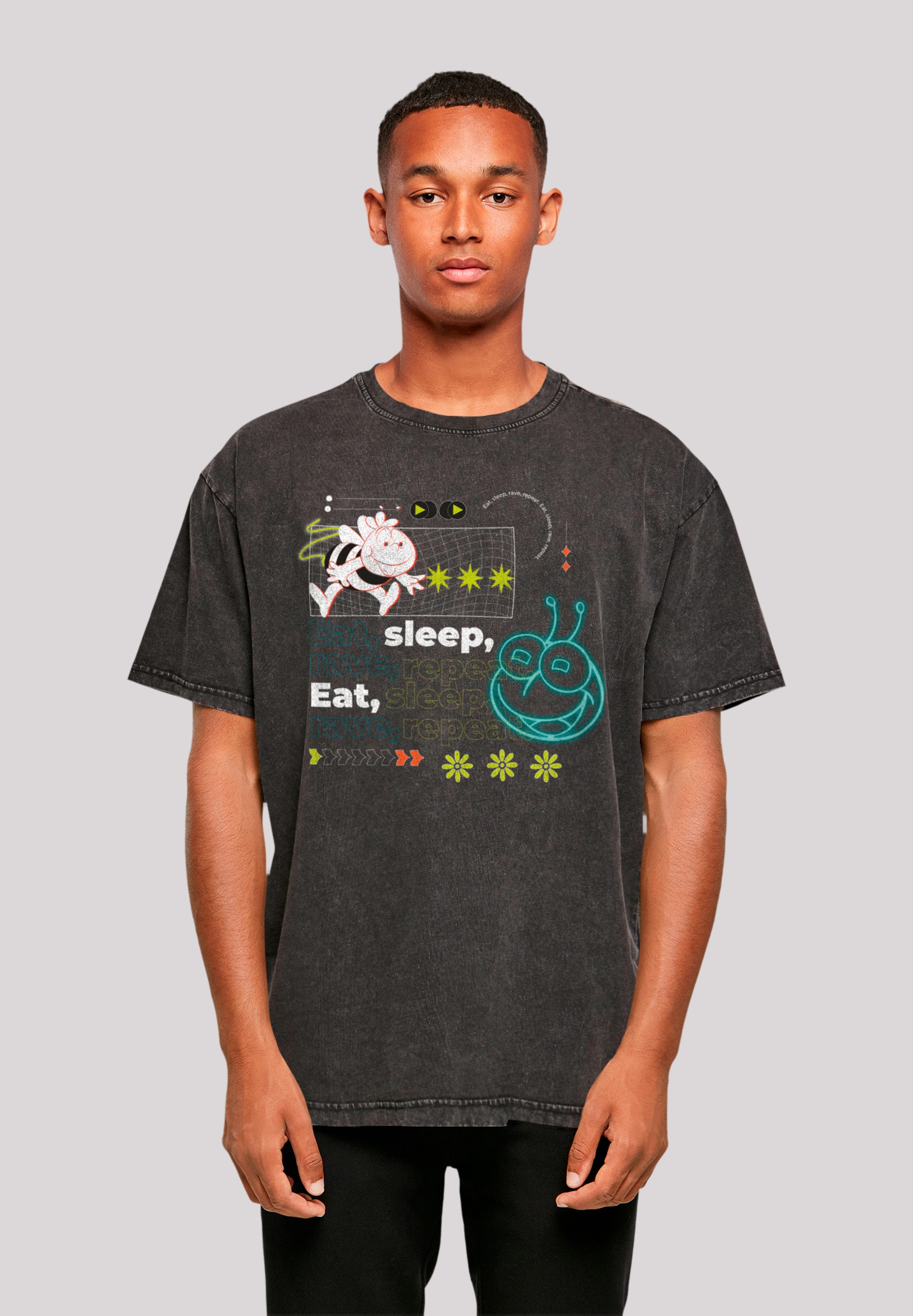 F4NT4STIC T-Shirt "Die Biene Maja Eat Sleep Rave Repeat", Retro, Heroes of günstig online kaufen