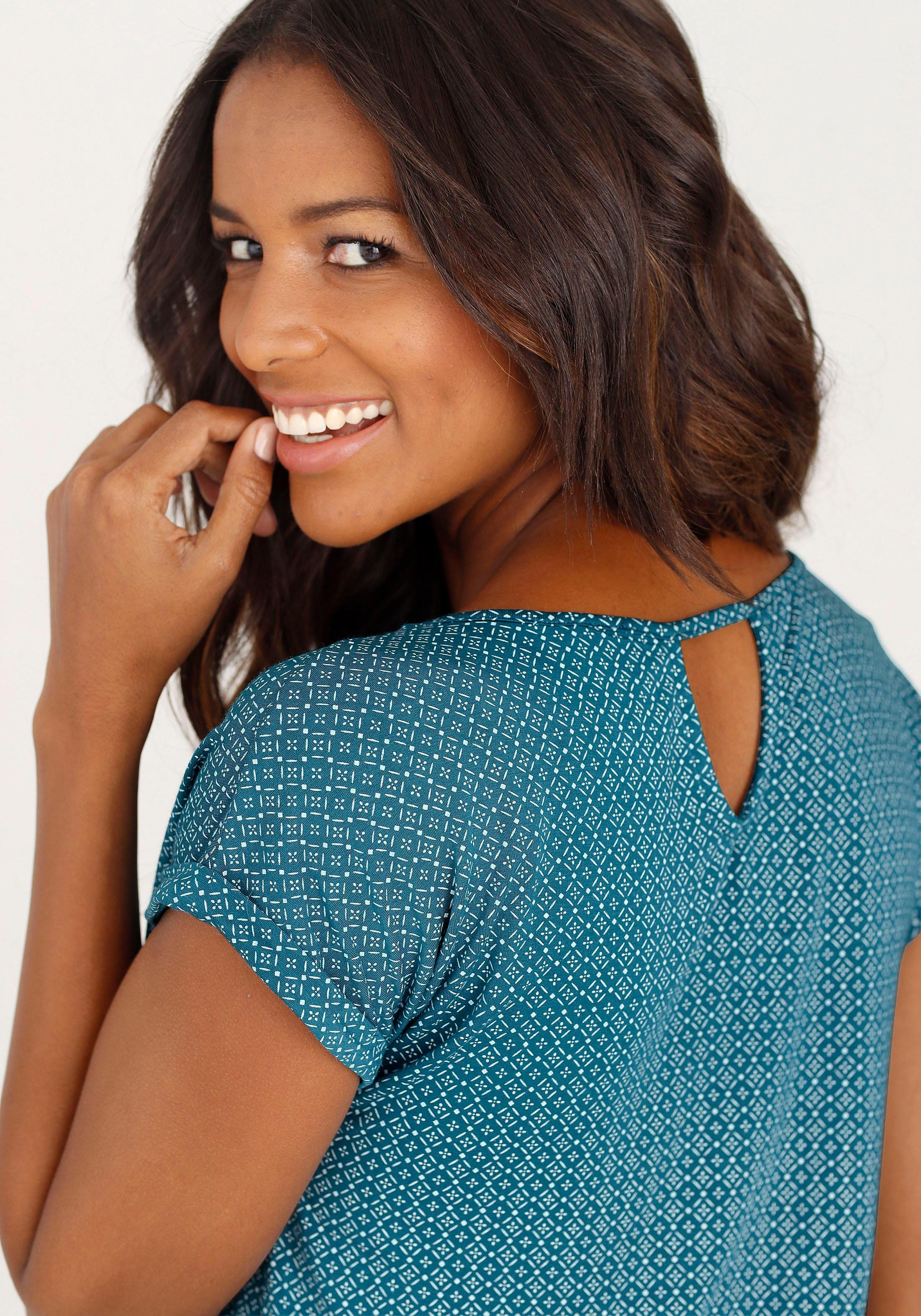 Thumbnail - LASCANA Kurzarmshirt "mit modischem Cut-Out", (2er-Pack), aus weichem Viskose-Stretch
