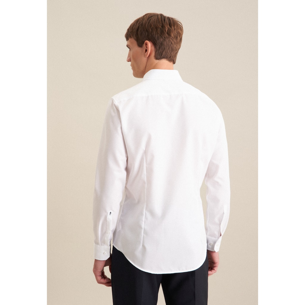 seidensticker Businesshemd »Slim«, Slim Langarm Button-Down-Kragen Uni