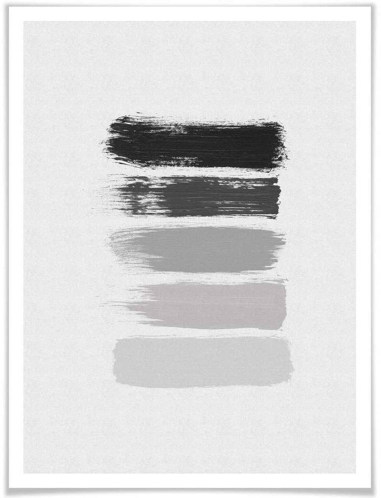 Wall-Art Poster »50 Shades of Grey Schwarz Grau«, Grafik, (1 St.), Poster  ohne Bilderrahmen | BAUR