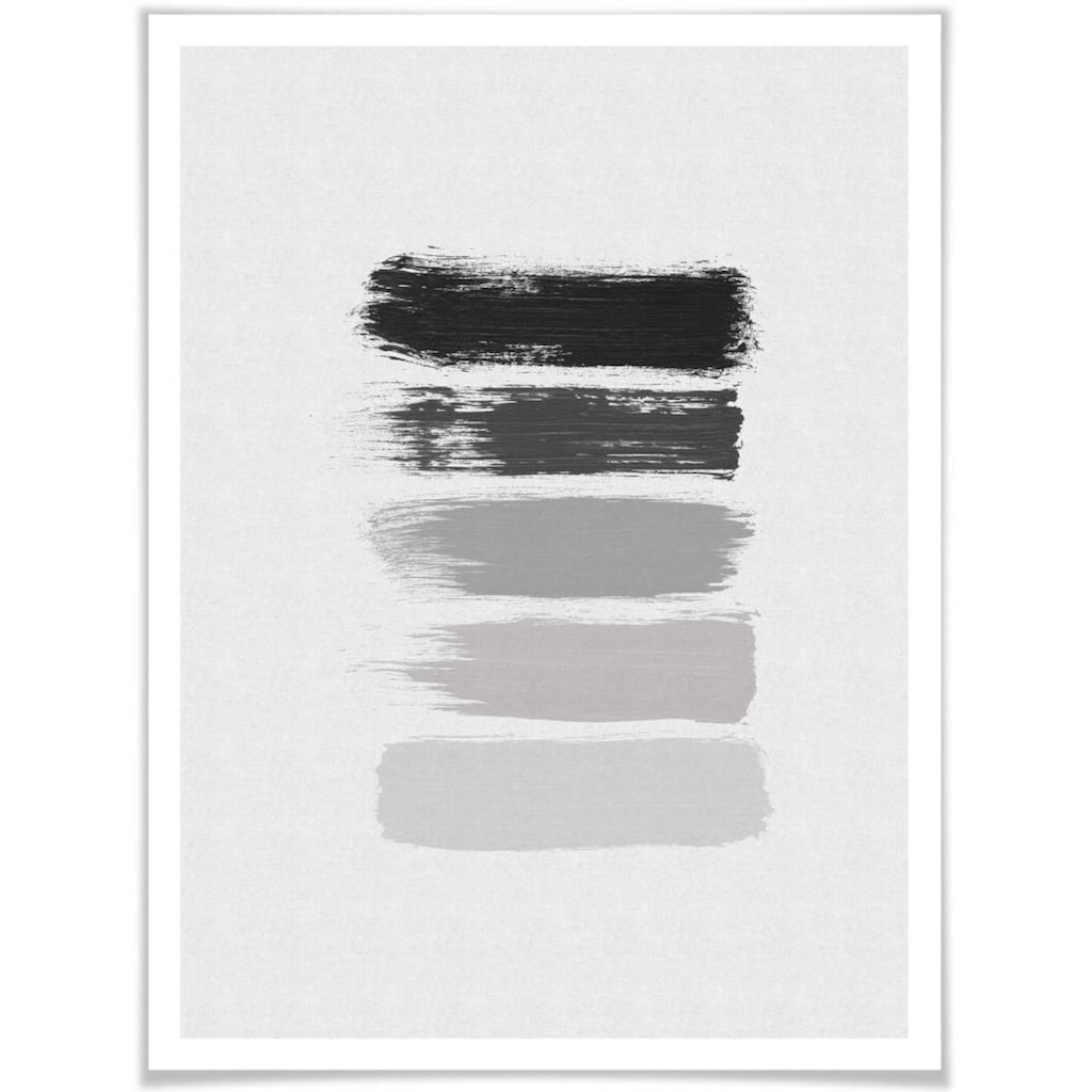 Wall-Art Poster »50 Shades of Grey Schwarz Grau«, Grafik, (1 St.)