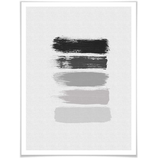Wall-Art Poster »50 Shades of Grey Schwarz Grau«, Grafik, (1 St.), Poster  ohne Bilderrahmen | BAUR