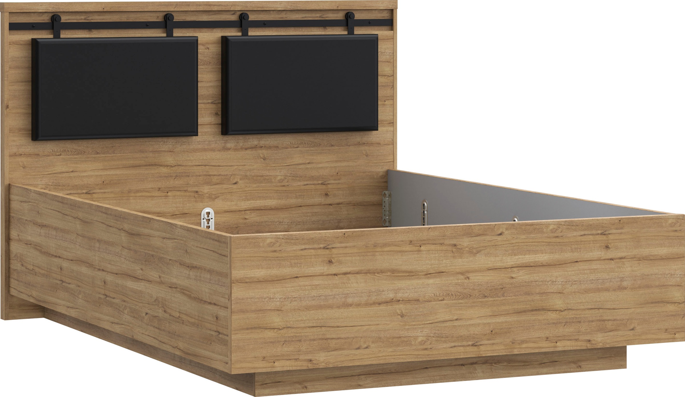 Thumbnail - FORTE Bettgestell "Belastbarkeit 240 KG, gepolstertes Kopfteil in moderner Optik"