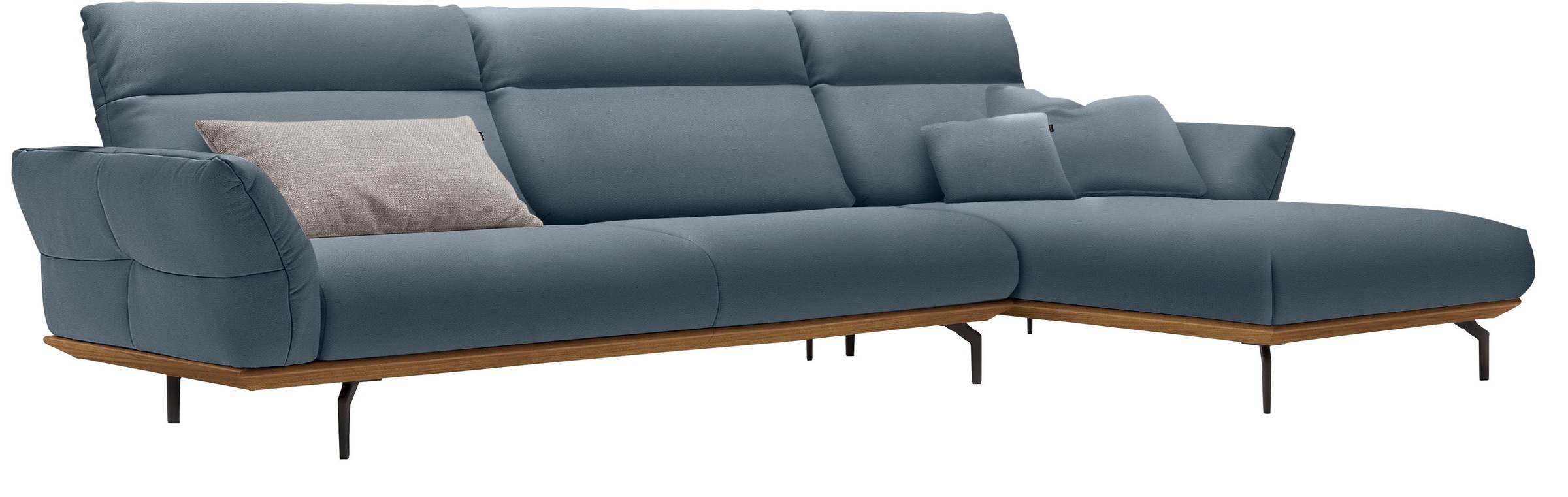 Creation BY ROLF BENZ Ecksofa "CR.460", Sockel in Nussbaum, Winkelfüße in U günstig online kaufen